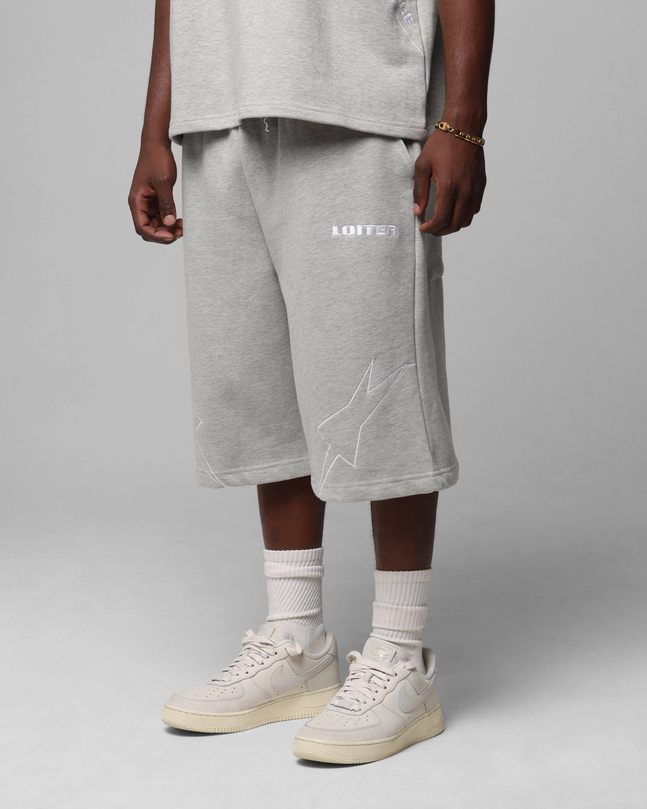 Loiter Dark Performance Fleece Shorts Grey Unisex Design