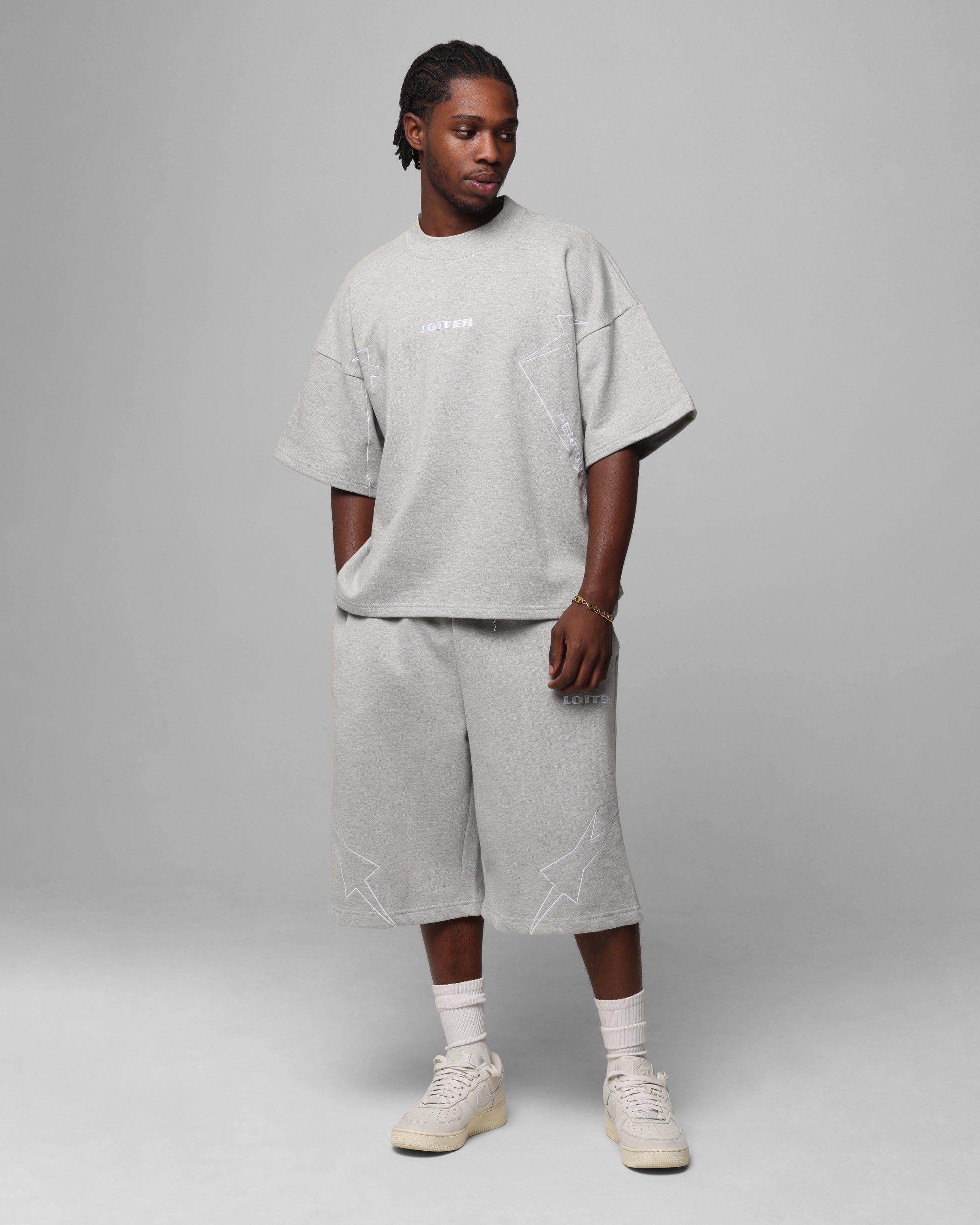 Loiter Dark Performance Fleece Shorts Grey holiday apparel fall shorts