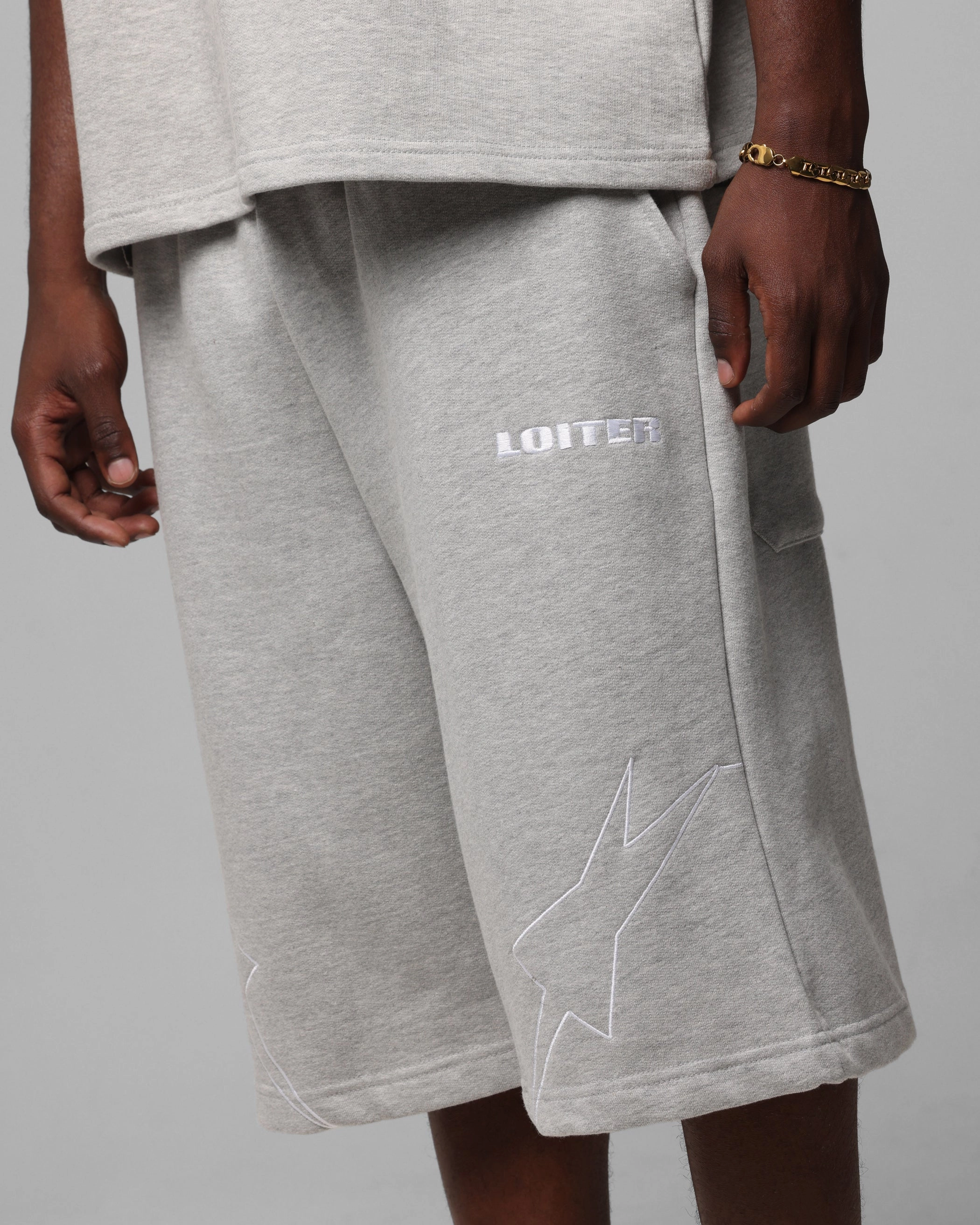 Loiter Dark Performance Fleece Shorts Grey DoubleStitchedSeams