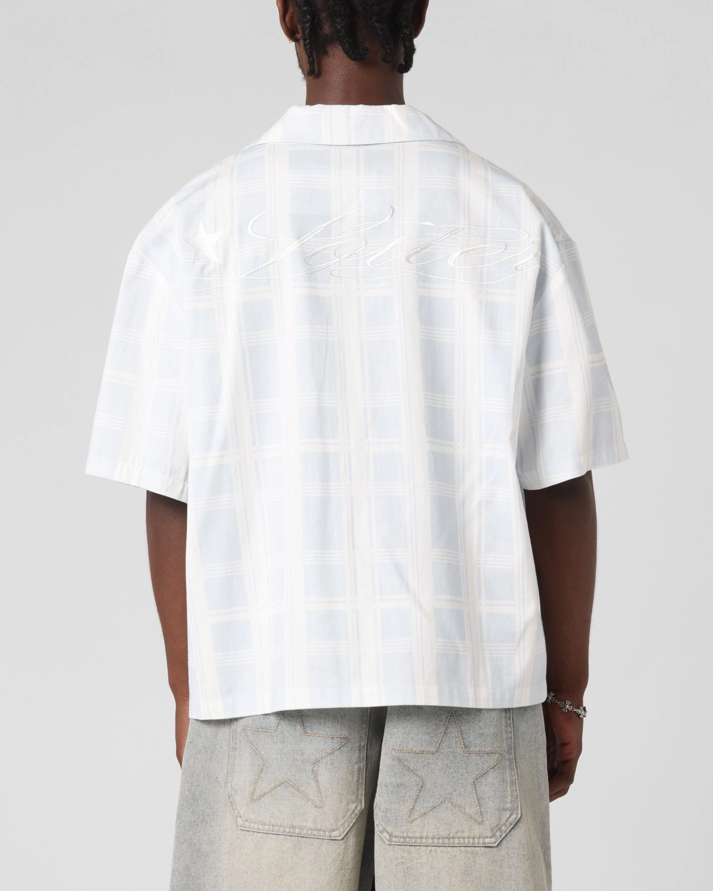 Loiter Daytona Button Up Shirt Blue Check UV Protection