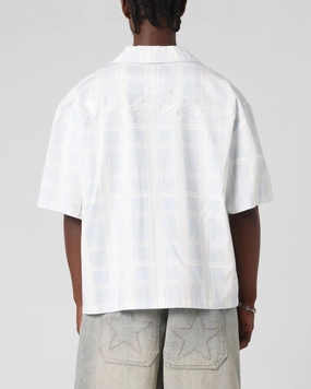 Loiter Daytona Button Up Shirt Blue Check UV Protection