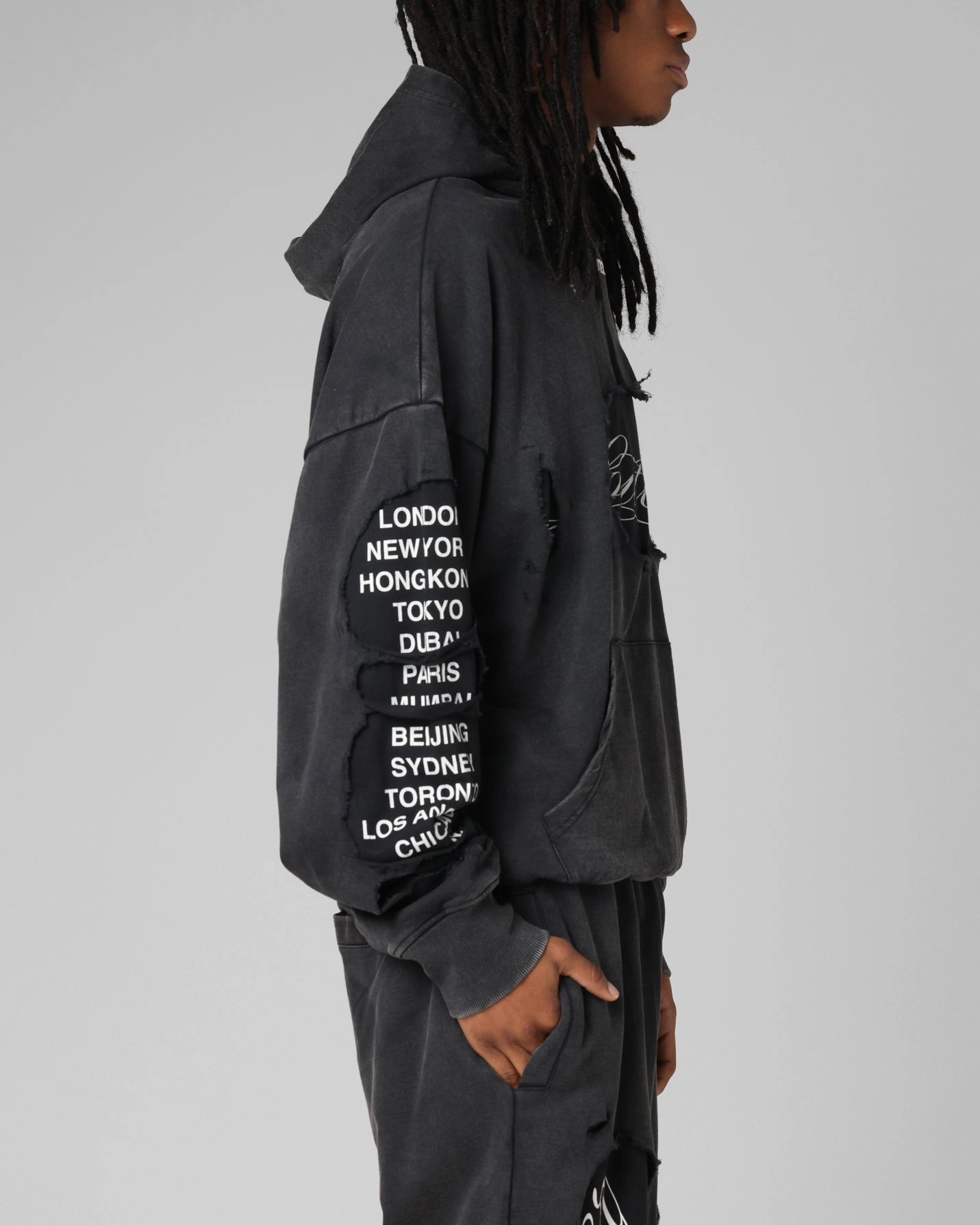 Thermolite Insulation Low Profile Loiter Destruction Hoodie Black