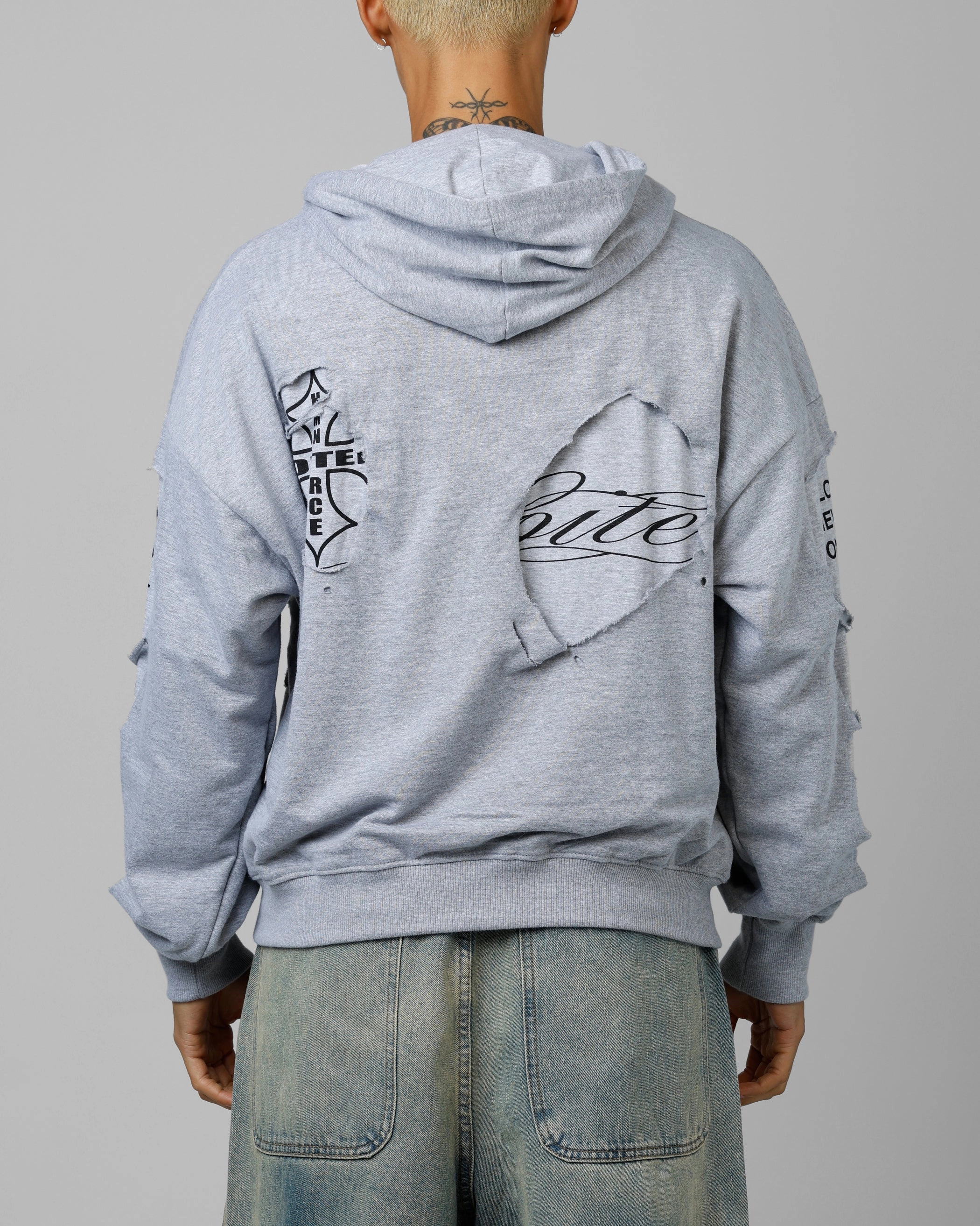 Shaving-cream Loiter Destruction Hoodie Grey
