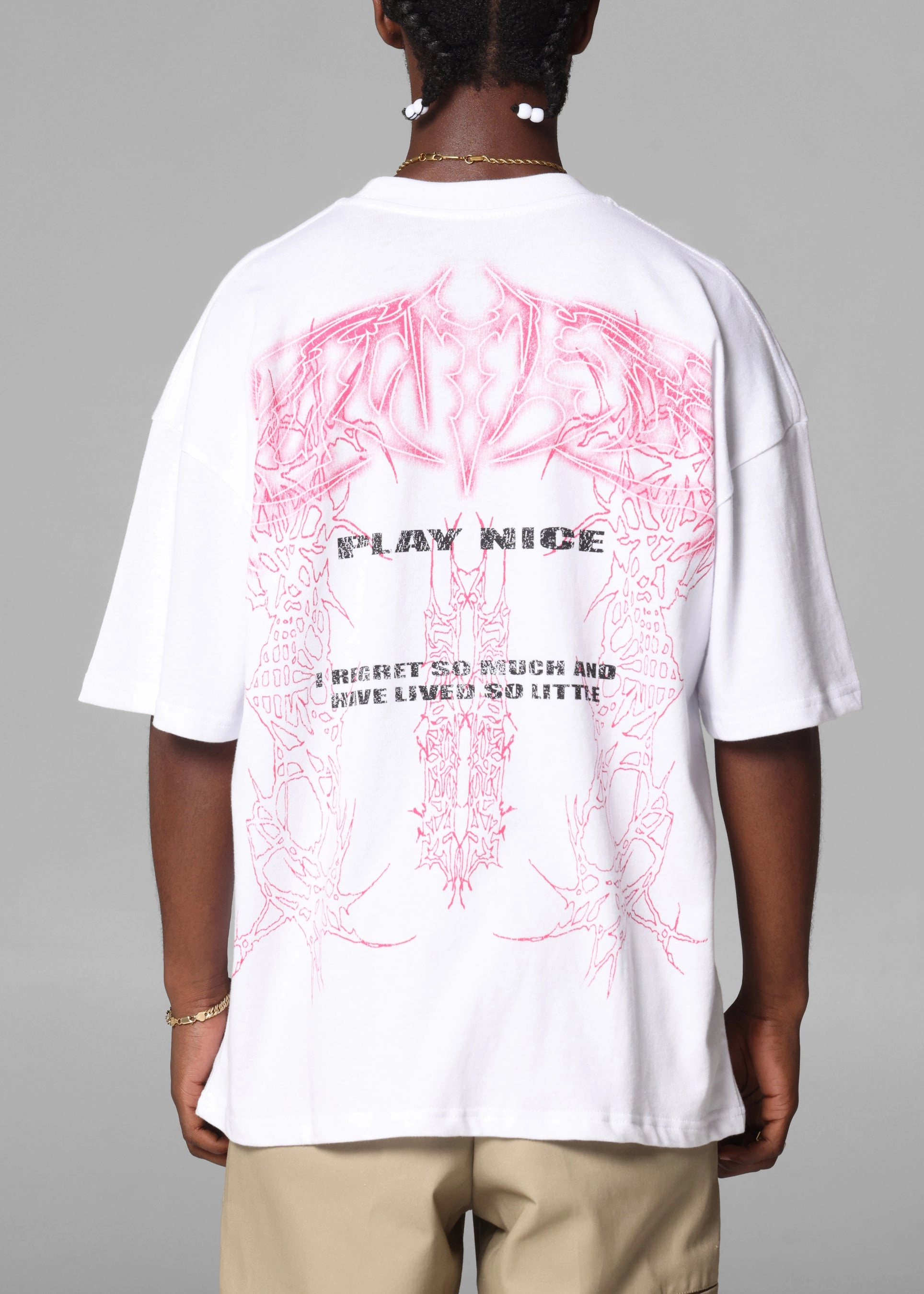 Daily Comfort Style Loiter Dog Pound Vintage T-Shirt White