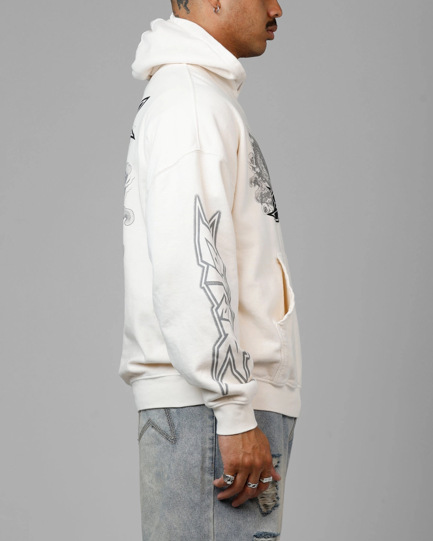 Wind Resistant Loiter Draco Born Hoodie Off White