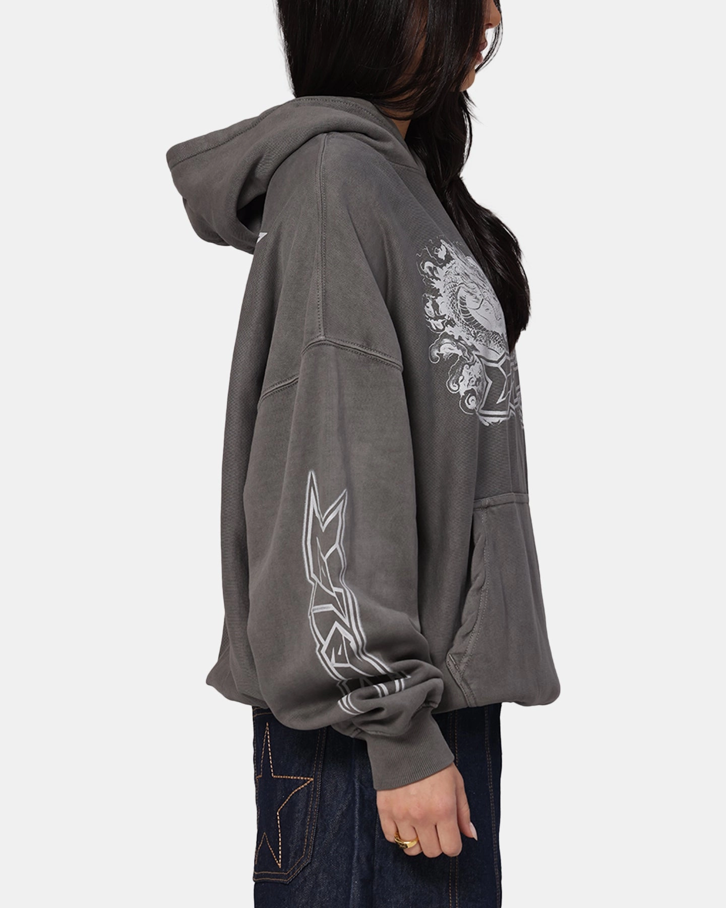 Loiter Draco Born Hoodie Washed Charcoal Abrasion Resistant Fabric