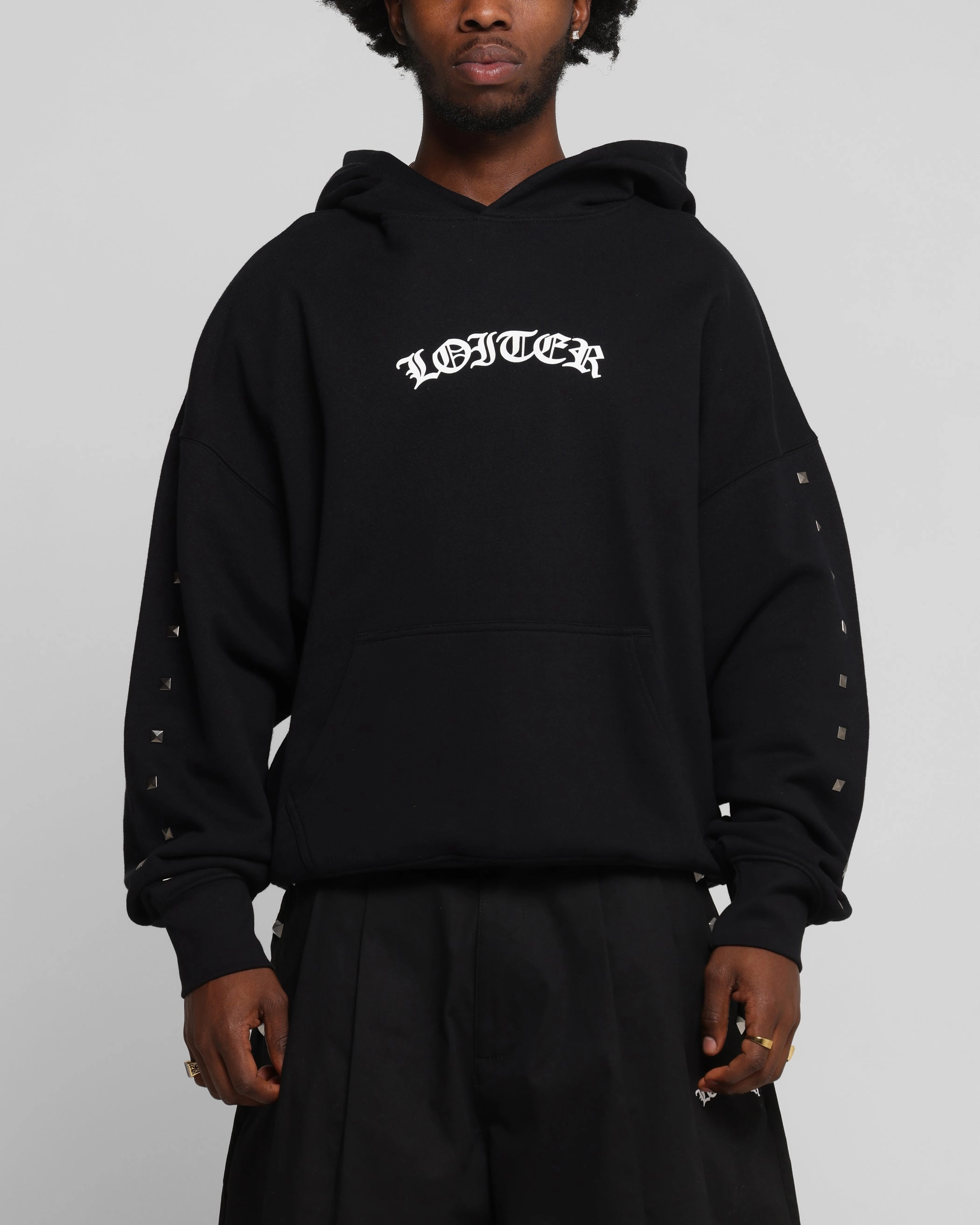 Organic Cotton Blend Loiter Draco Hoodie Black