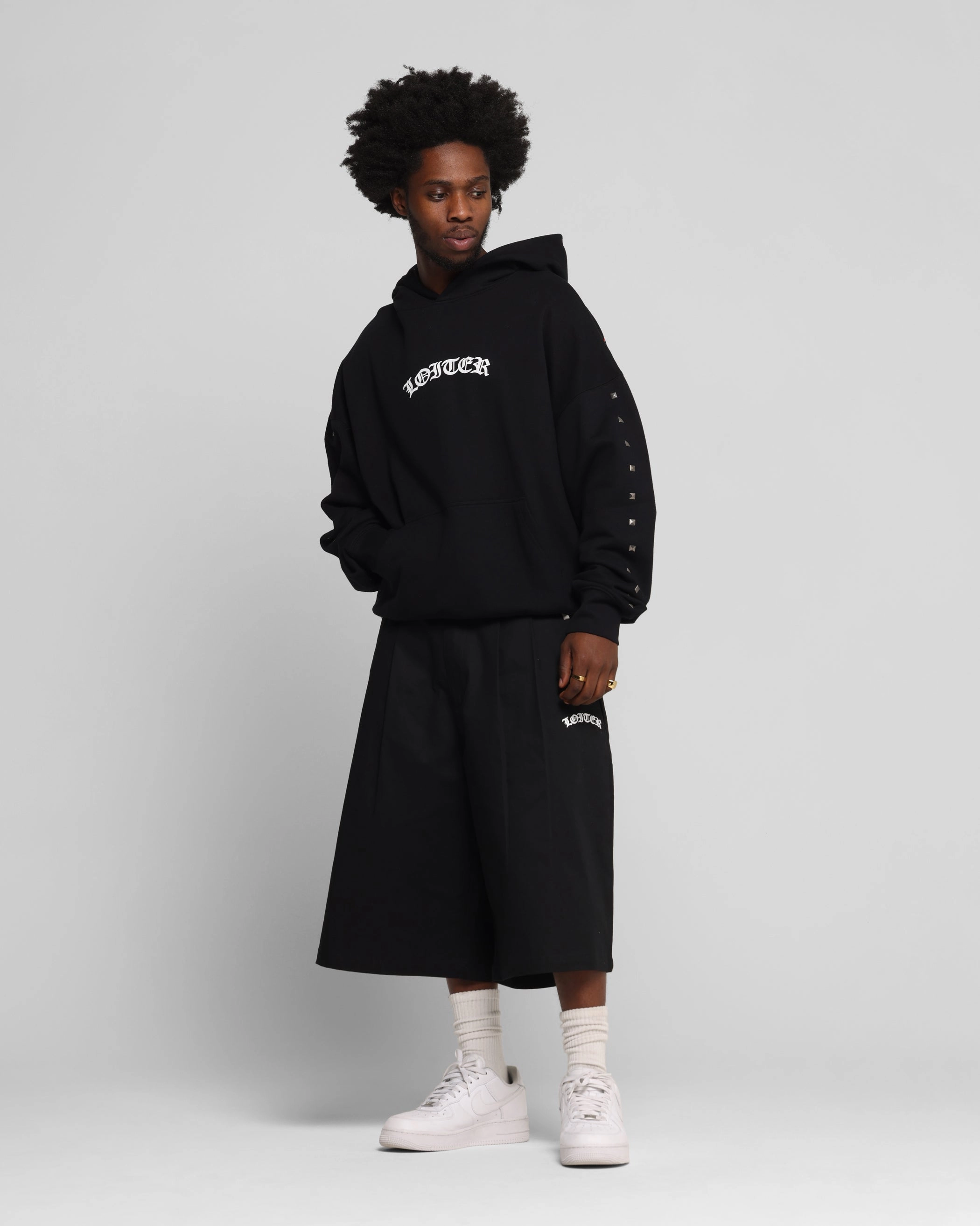 Loiter Draco Hoodie Black Golf wear Zippered Pockets