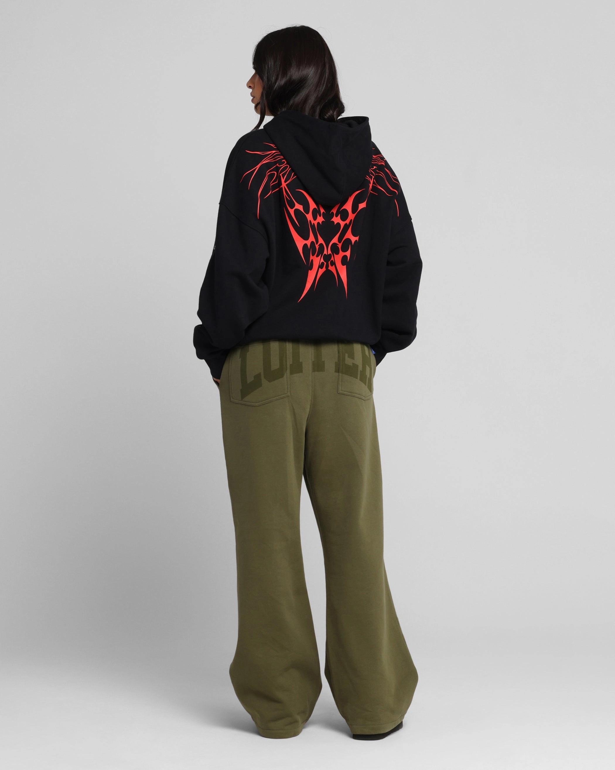 French Terry Cloth Snow Wear Loiter Draco Hoodie Black