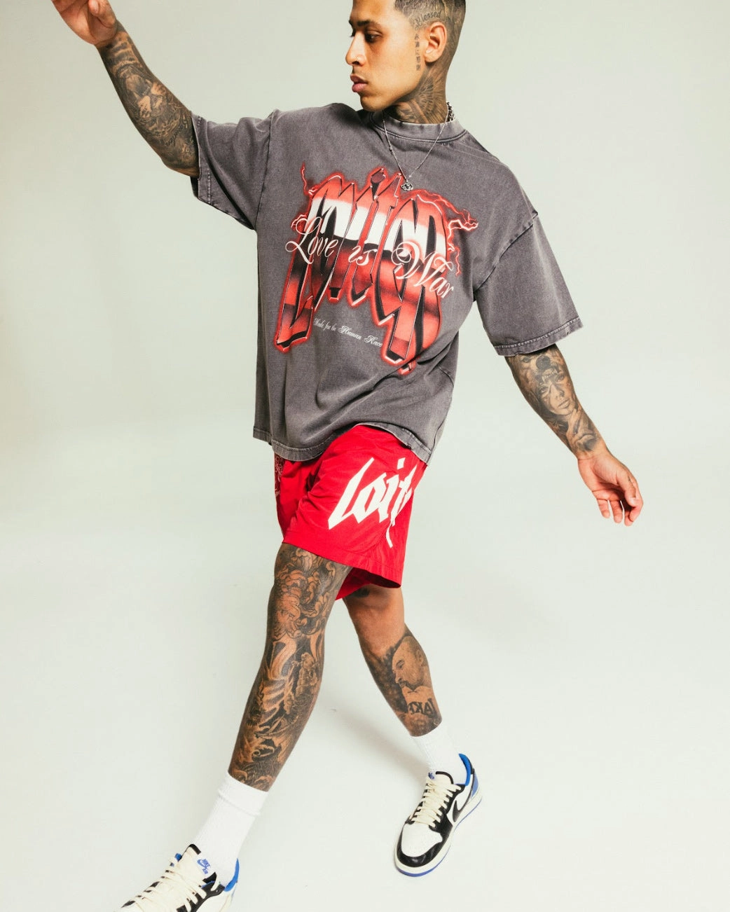 Nylon Material No Ride Up Design Loiter Drago Walk Shorts Red