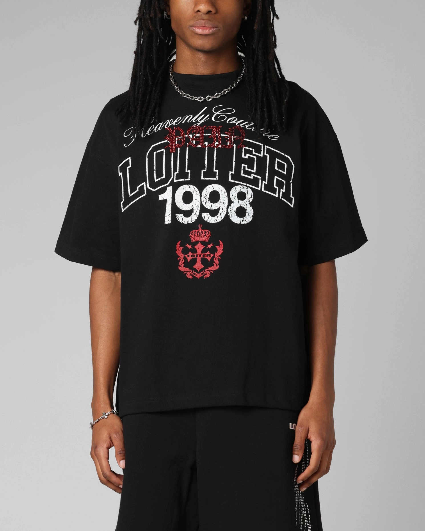 Loiter Drop Out Vintage T-Shirt Black Elegant