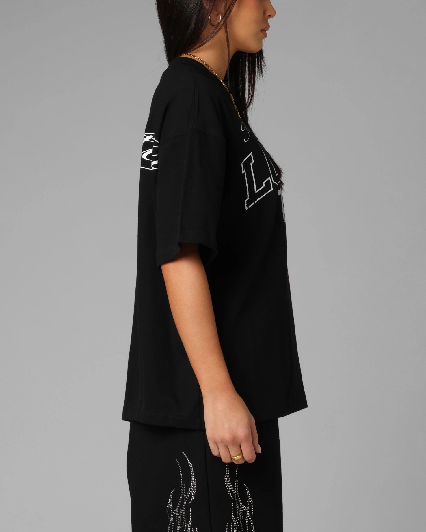 Seasonal Staple Loiter Drop Out Vintage T-Shirt Black