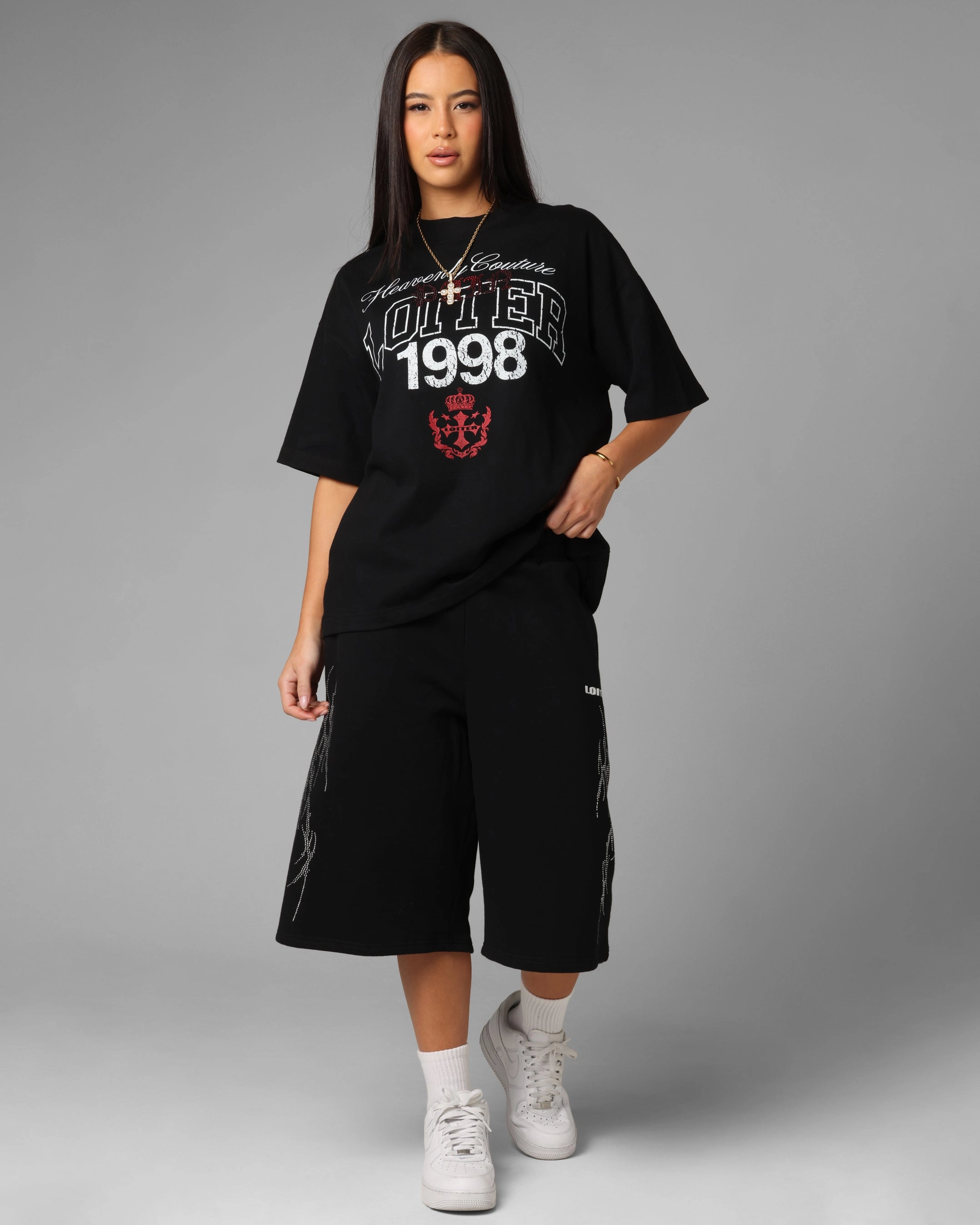 Loiter Drop Out Vintage T-Shirt Black FlexibleCollarOptions Sustainable Fibers