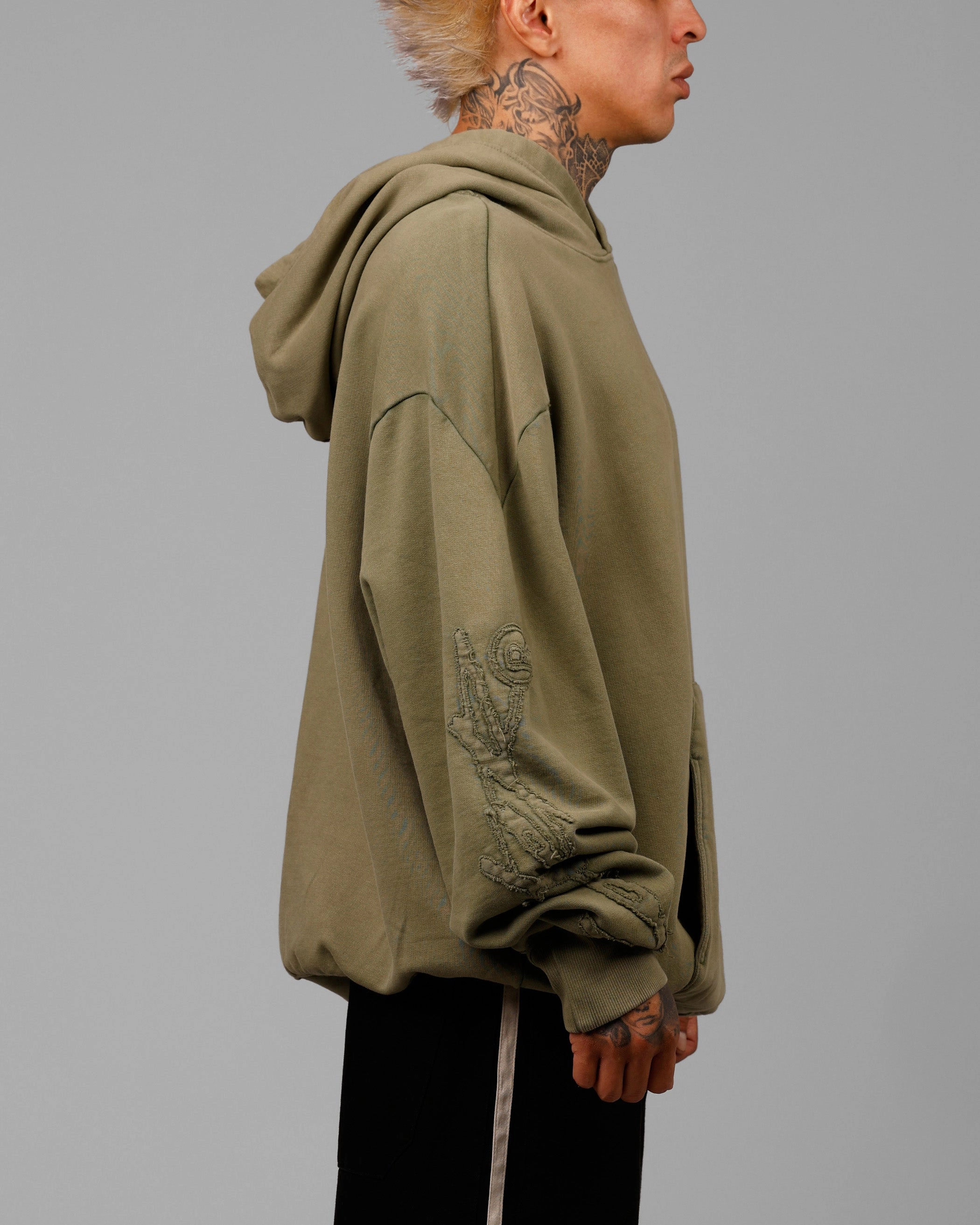 Double layer fabric Loiter Dune Hoodie Khaki Green