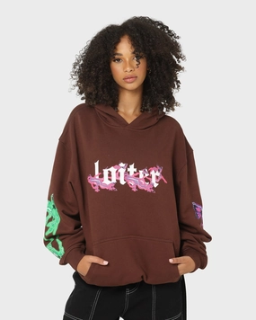 Loiter Electro Butterfly Hoodie Brown Simple Look Non-toxic
