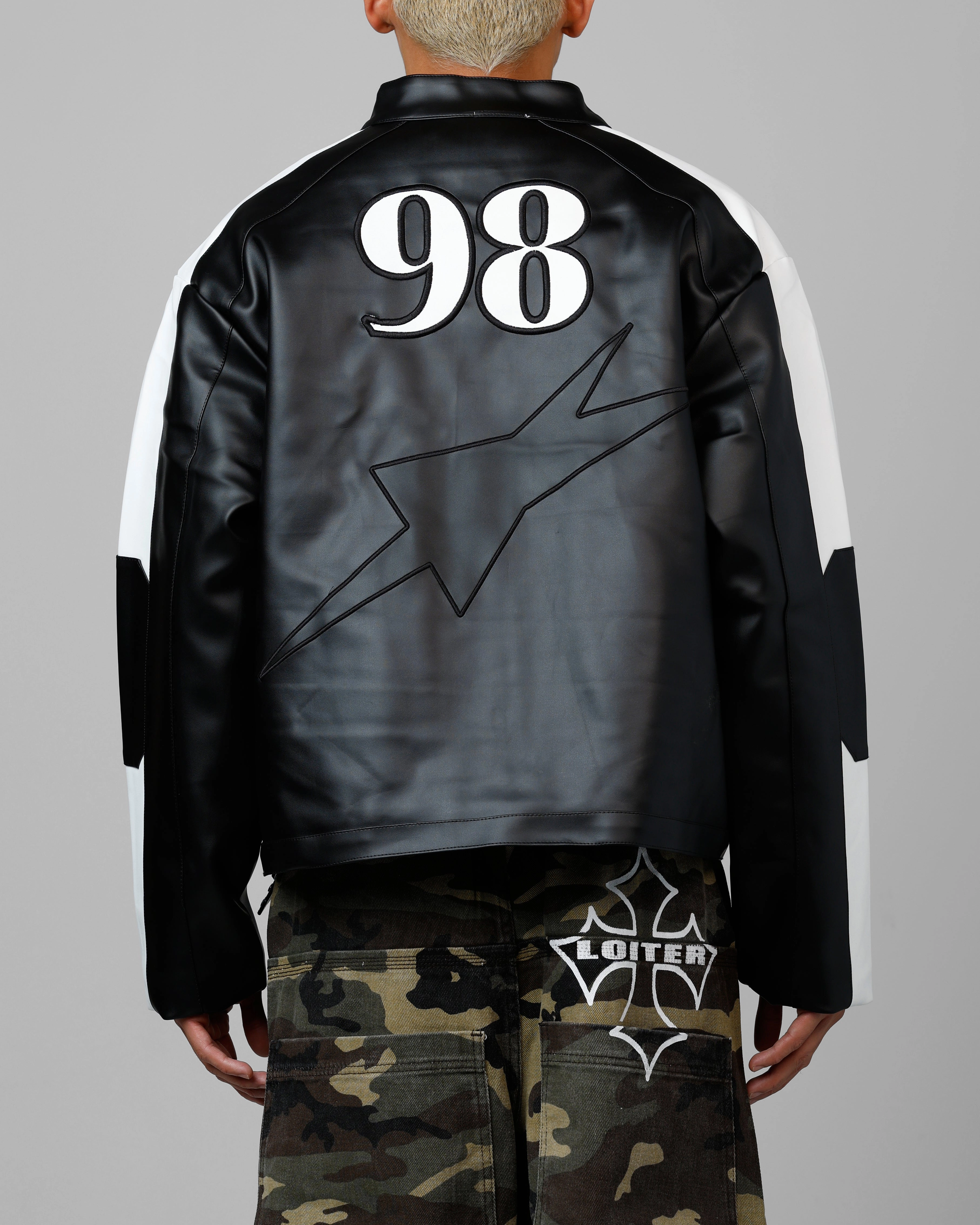 Loiter Engine Vegan Leather Jacket Black Low Profile Beanie