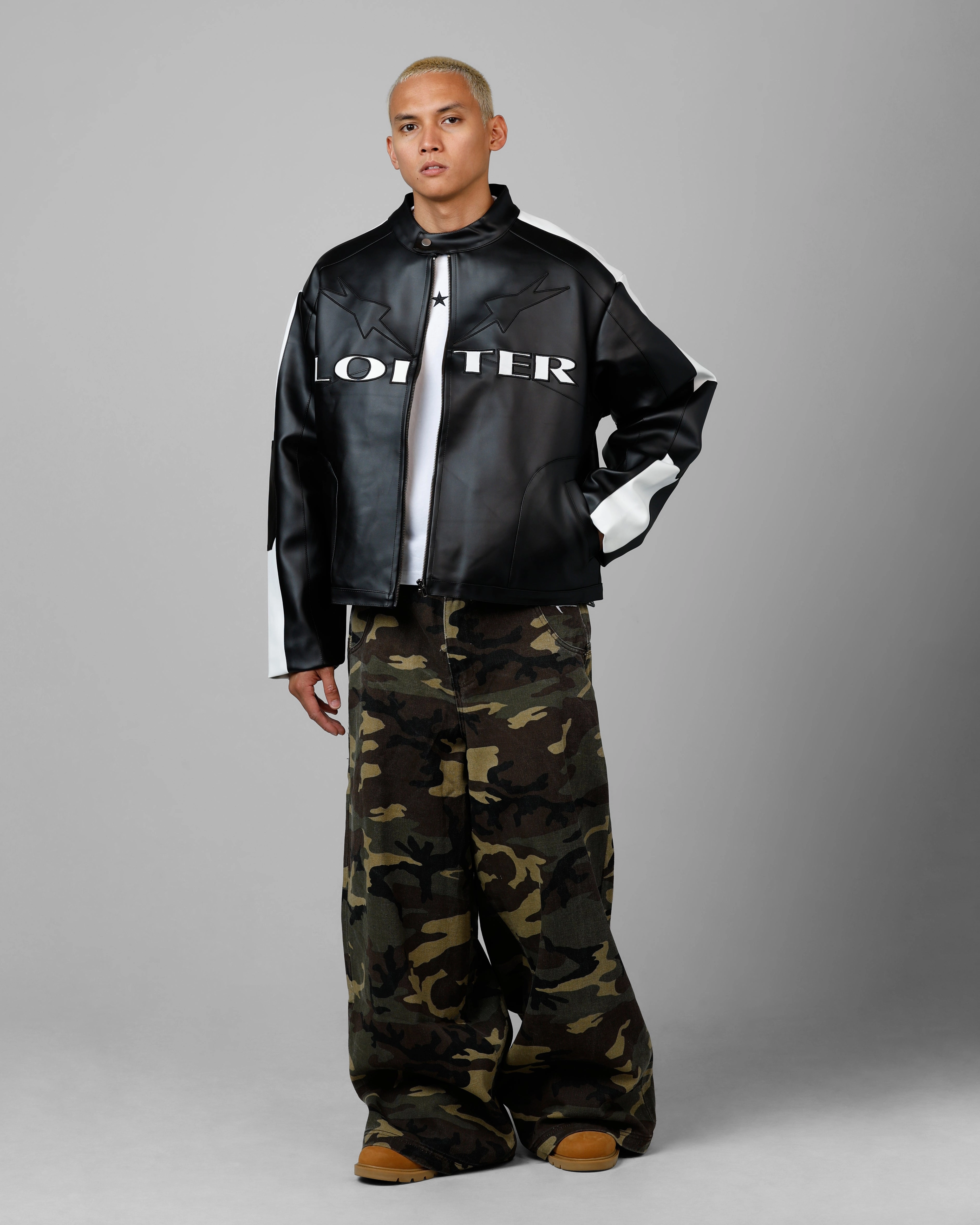 Loiter Engine Vegan Leather Jacket Black Wilderness