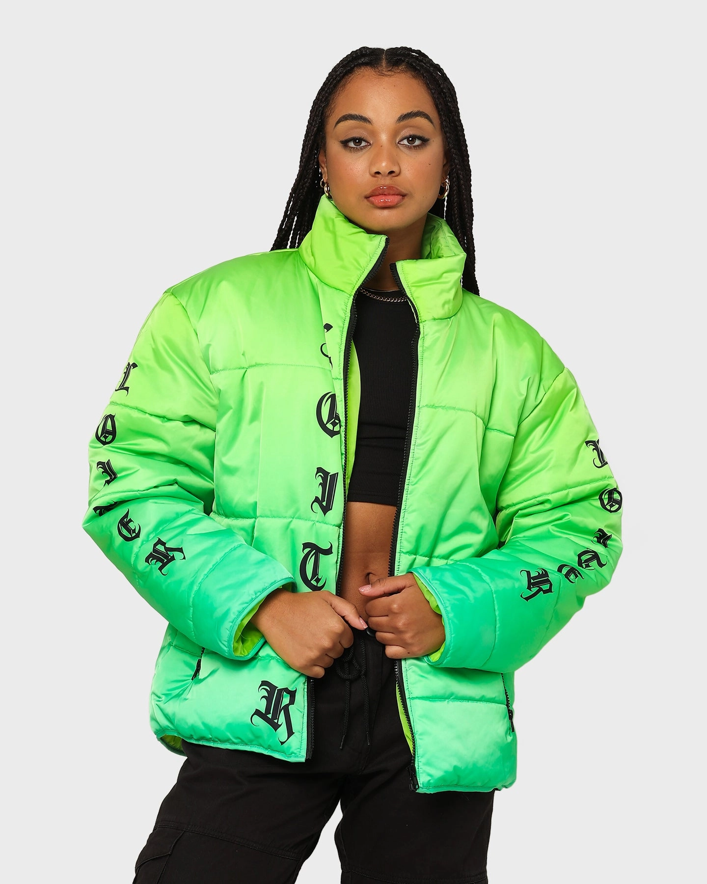 Loiter Eternal Puffer Jacket Neon Green Adaptive Fit
