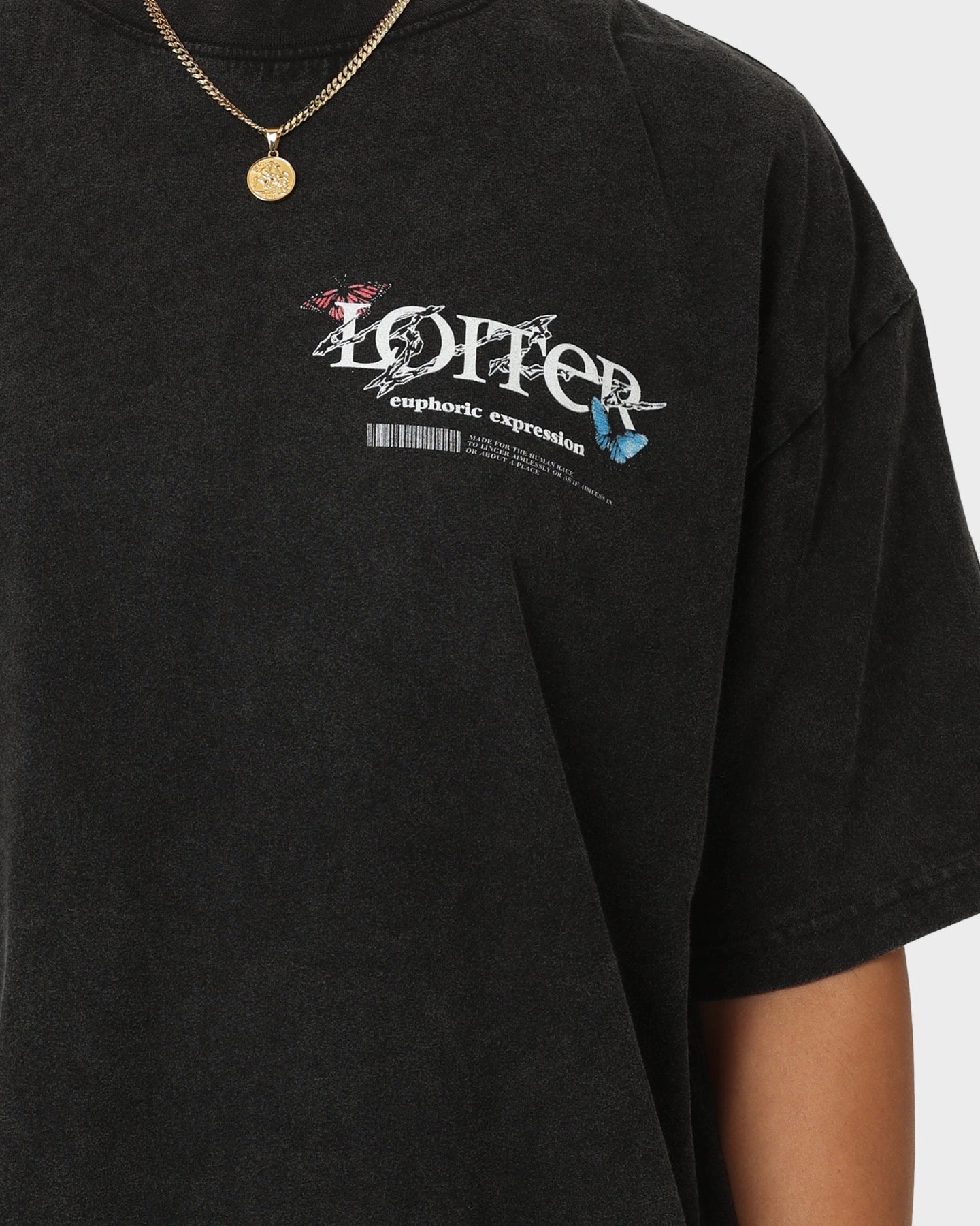 Loiter Euphoria Vintage T-Shirt Vintage Black Multi Panel Structure