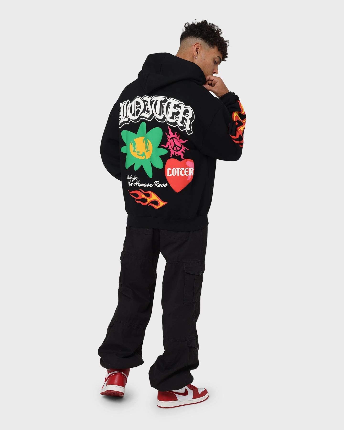 Contemporary Fit Loiter Euphoric Hoodie Black