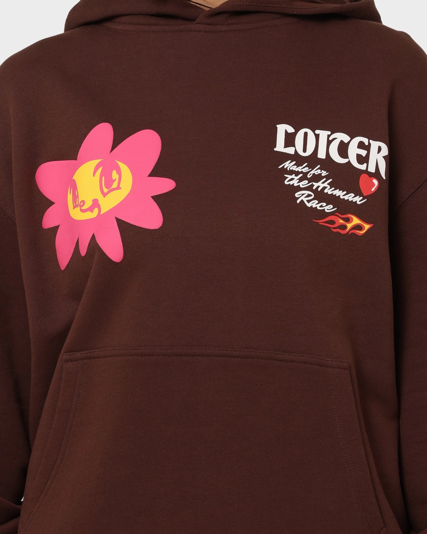 Loiter Euphoric Hoodie Brown Multi Panel Construction Smooth Feel