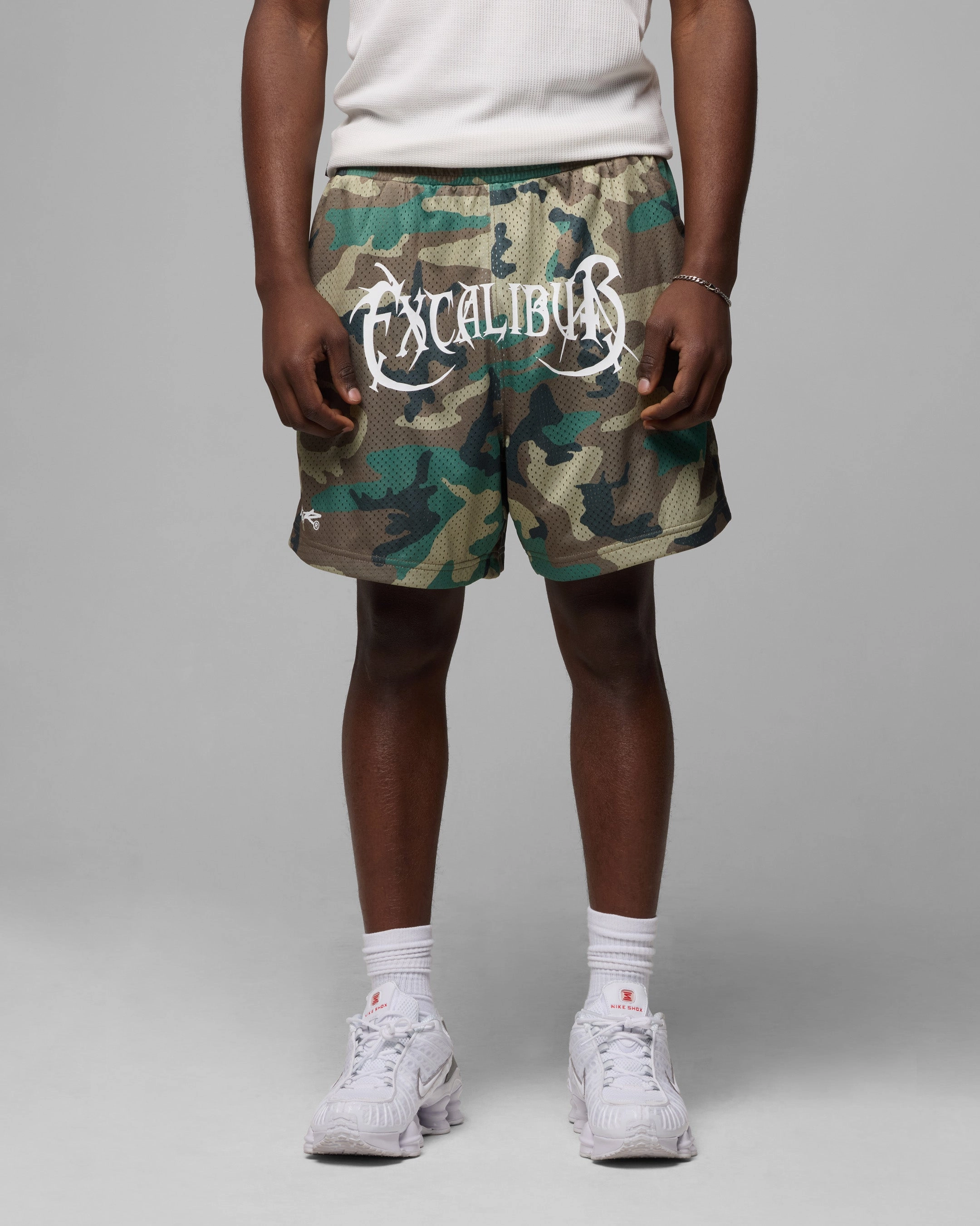 Loiter Excalibur Mesh Shorts Woodland Camo AdjustableDrawstring Outdoor Comfort