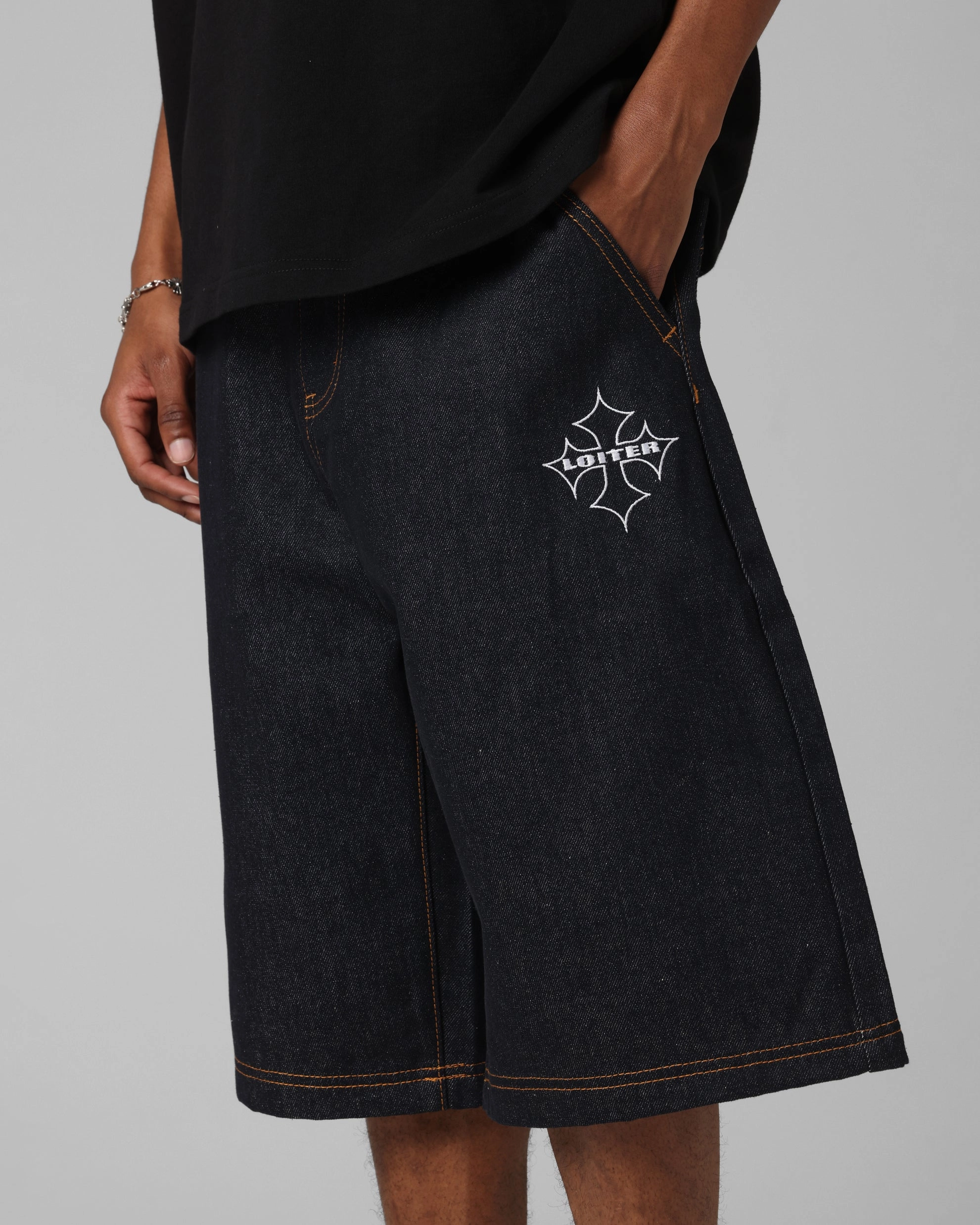 Loiter F-16 Denim Jorts Indigo Tear Resistant Weave