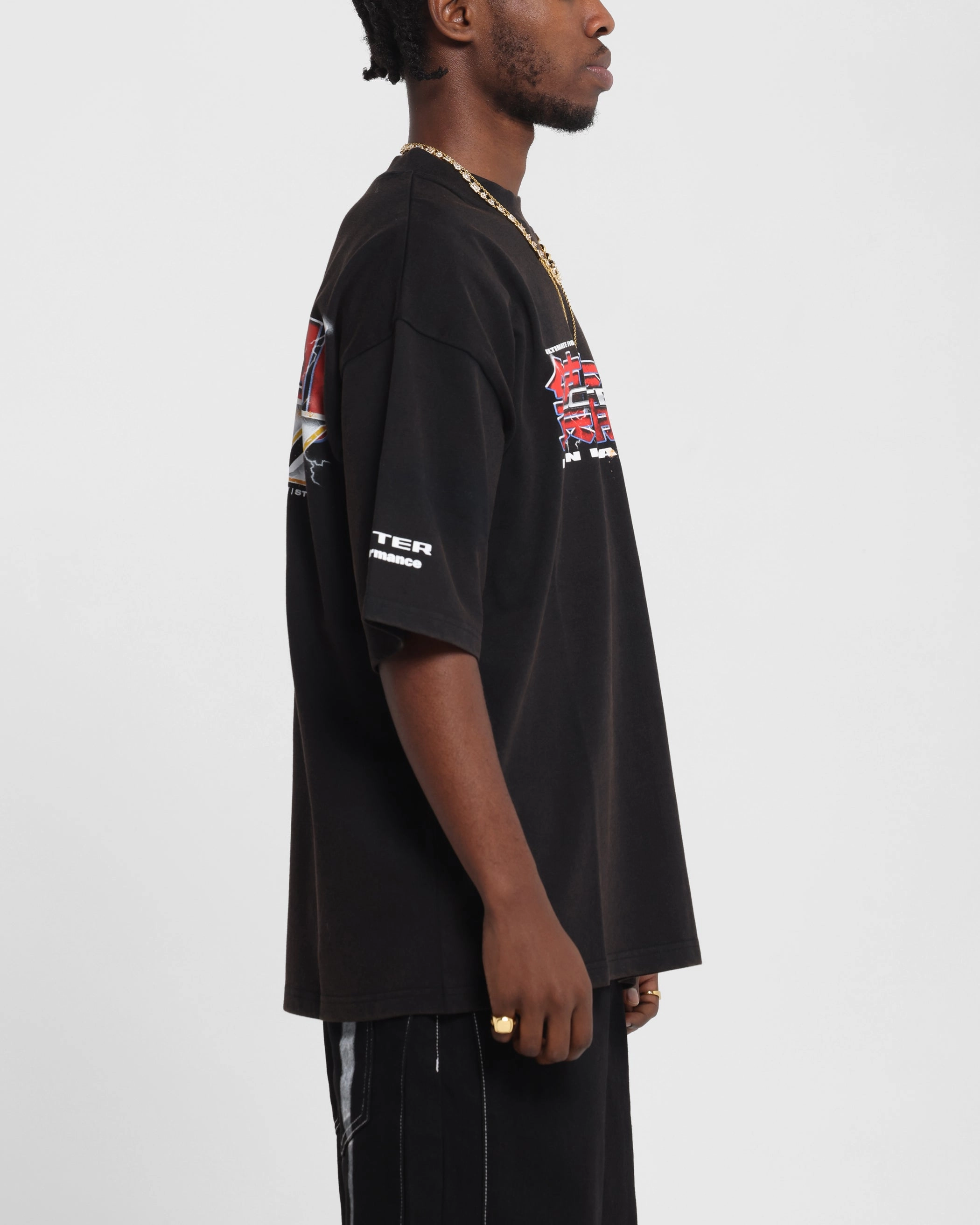 Loiter Fighter Vintage T-Shirt Vintage Black Trendy Style Ultra Soft Texture