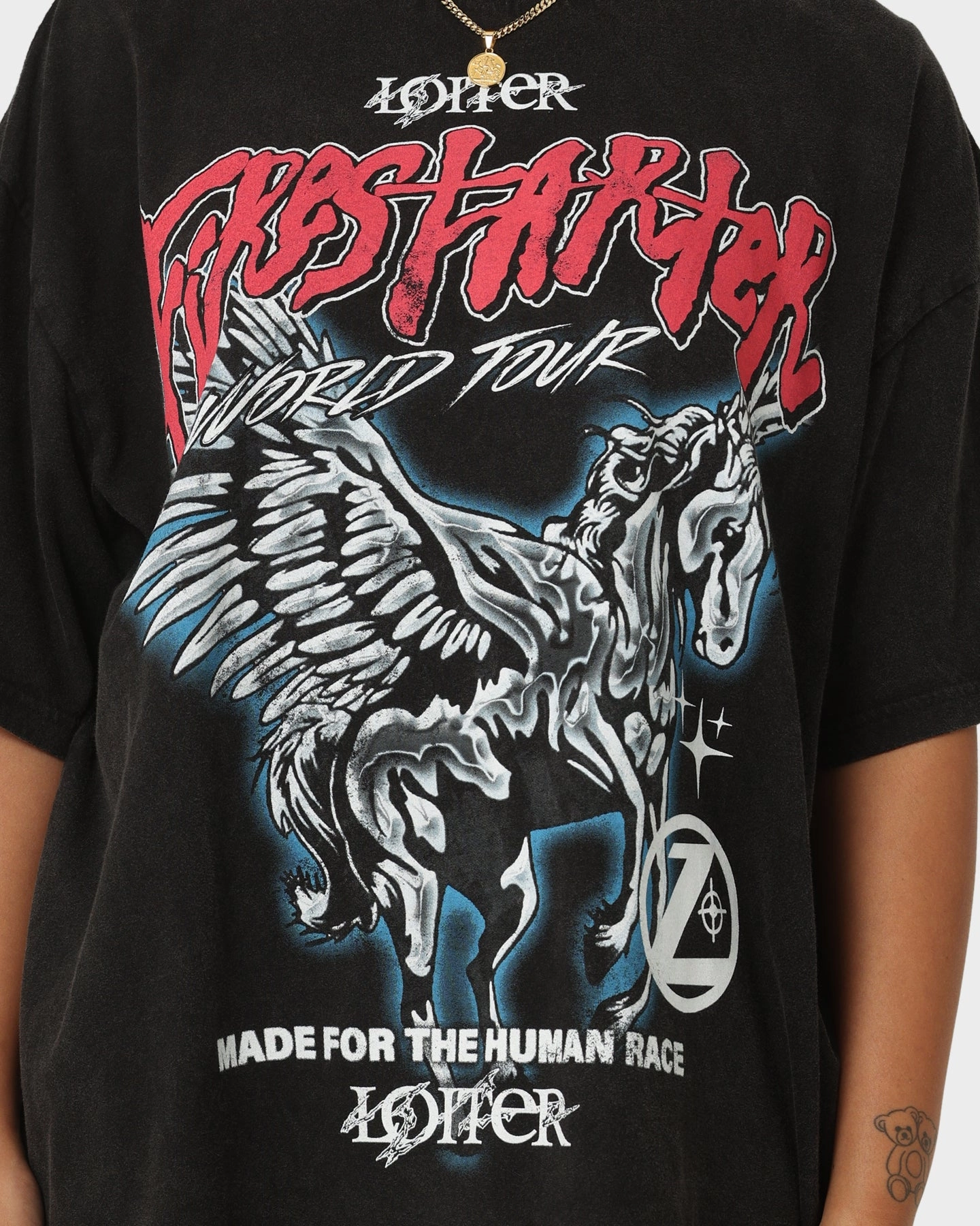 Everyday Essential Loiter Firestarter Tour Vintage T-Shirt Vintage Black