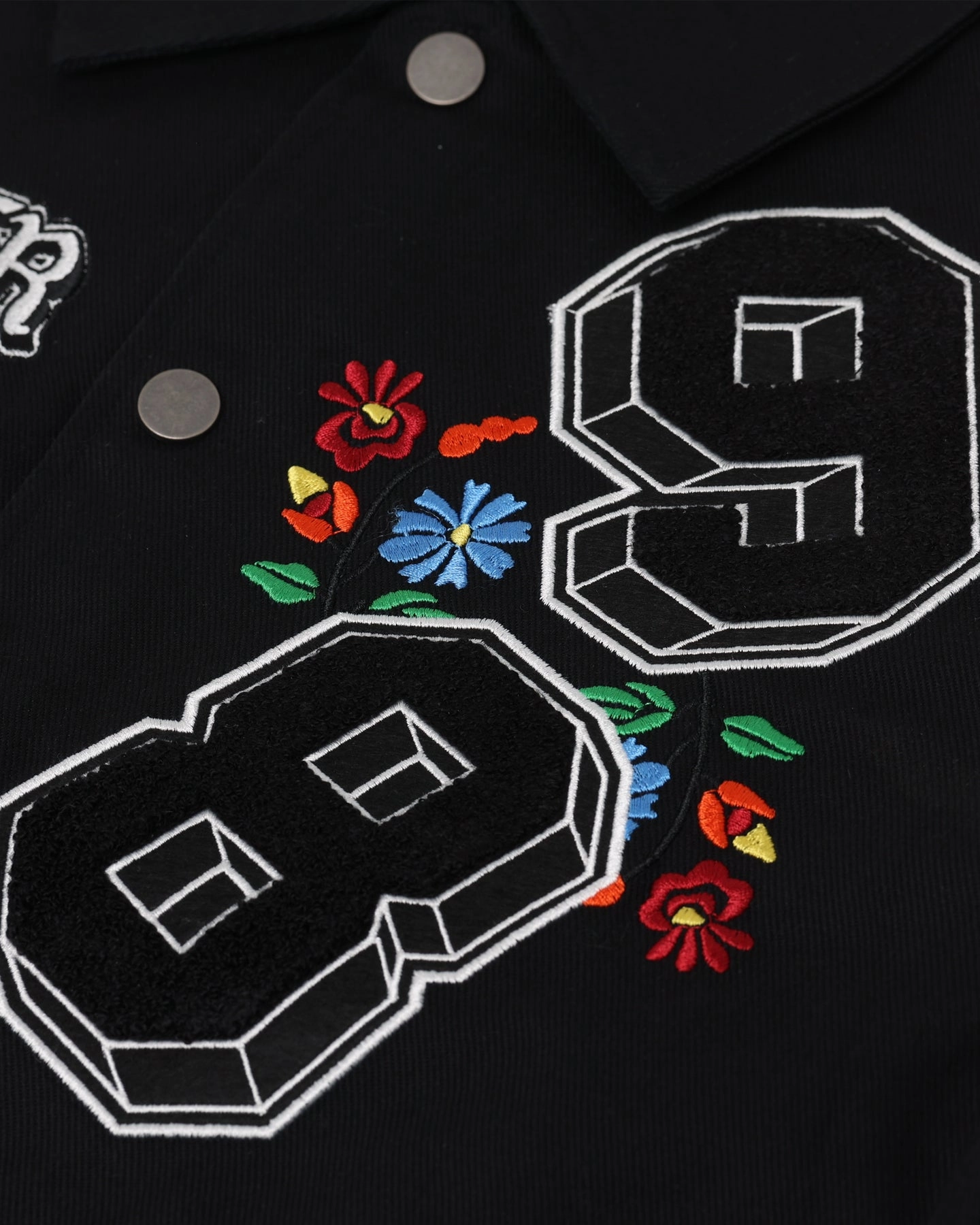 Negotiate suitable for mountain hikes Loiter Flaws Varsity Jacket Black