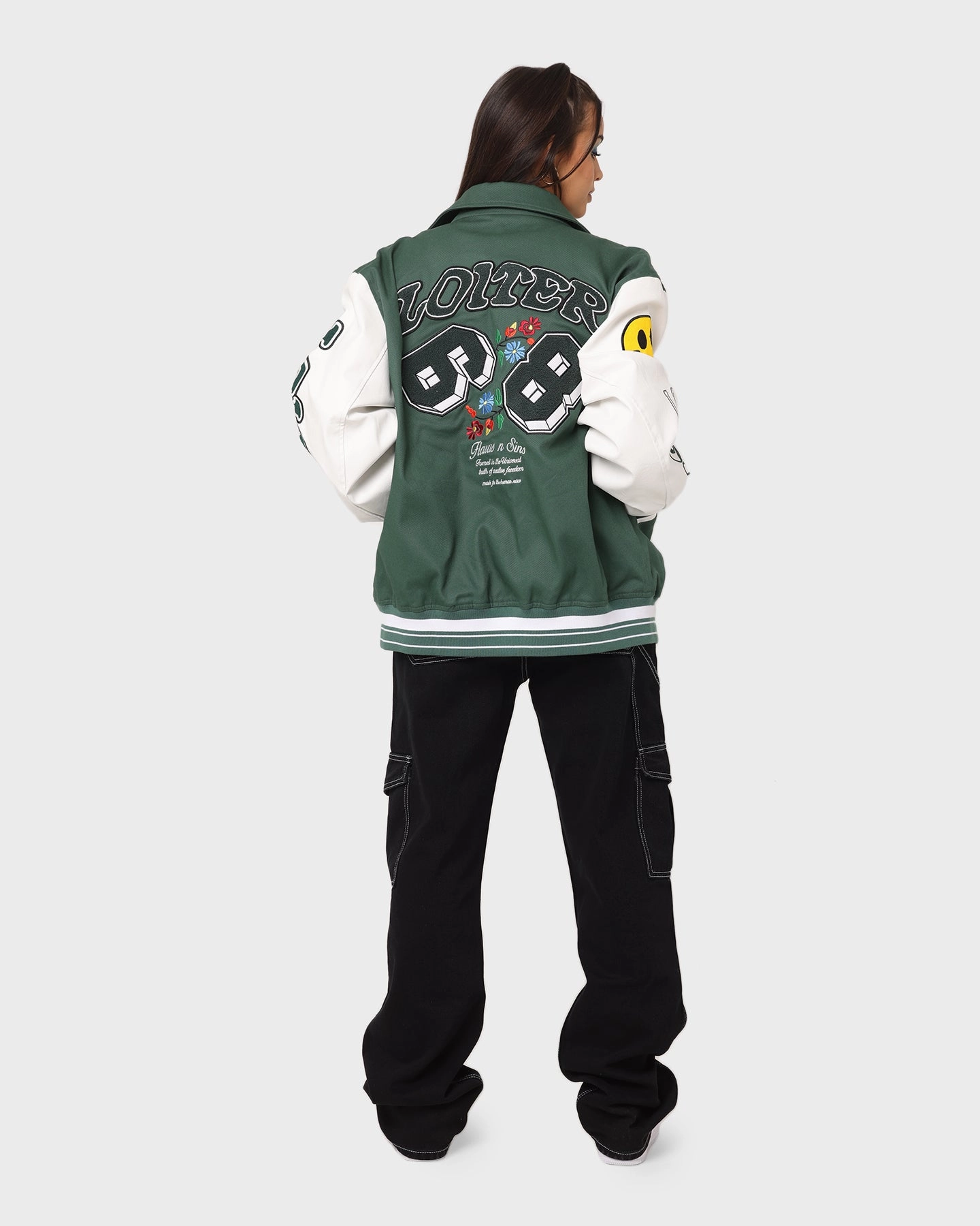 Loiter Flaws Varsity Jacket Green/Off White Headband