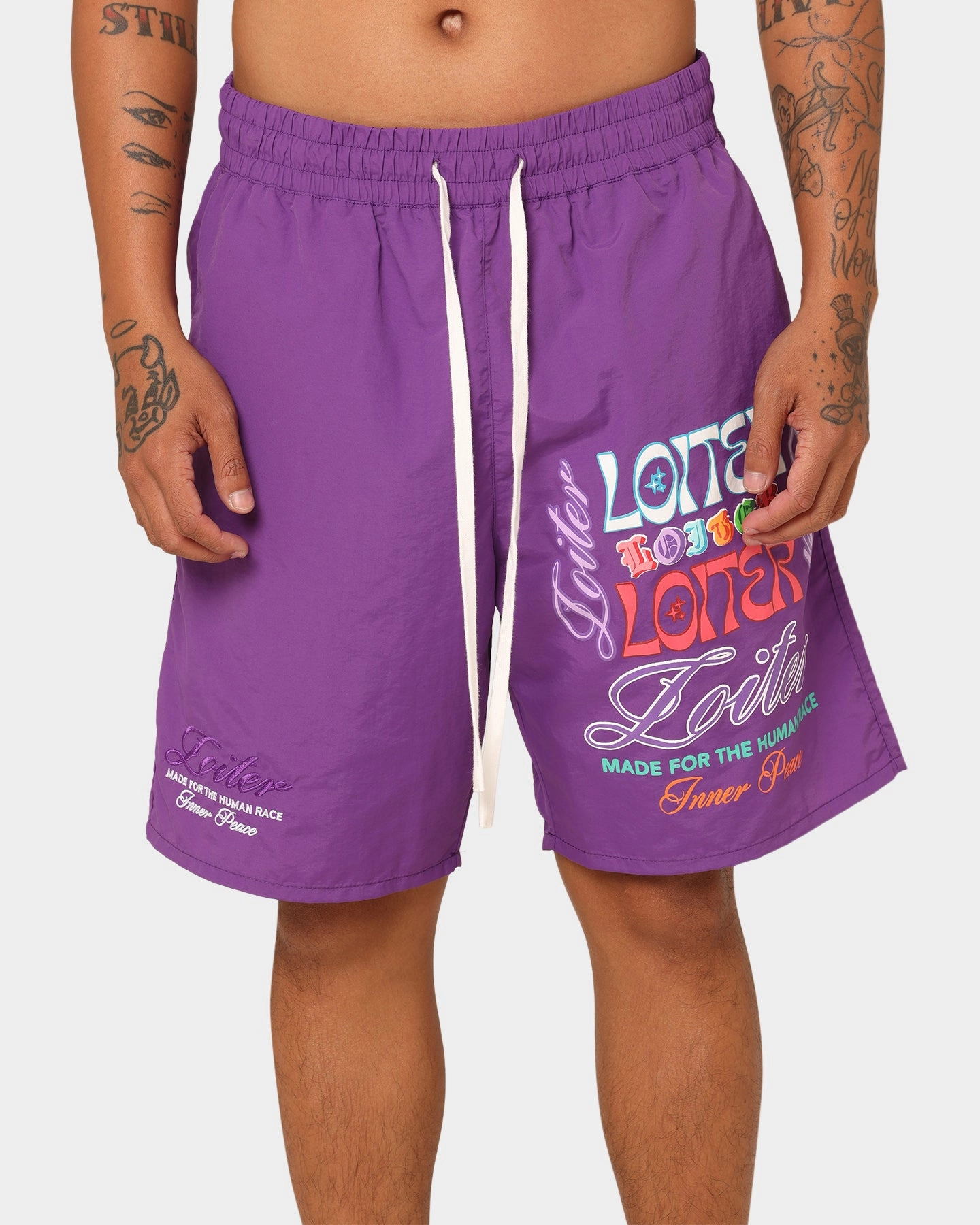 Stylish Outfit UV resistant Loiter Forbidden Walk Shorts Purple