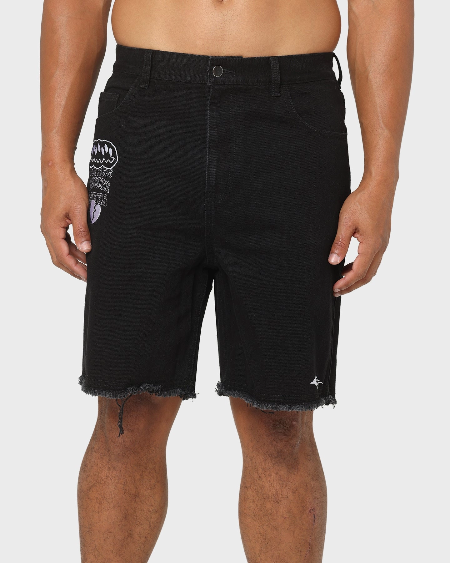 Loiter Freedom Skate Denim Shorts Black multiple pockets Warm Day