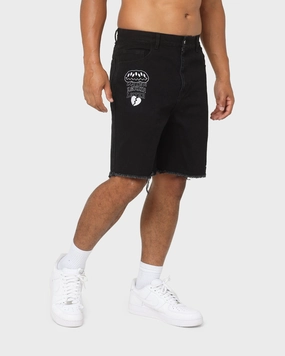 Fresh Look Loiter Freedom Skate Denim Shorts Black