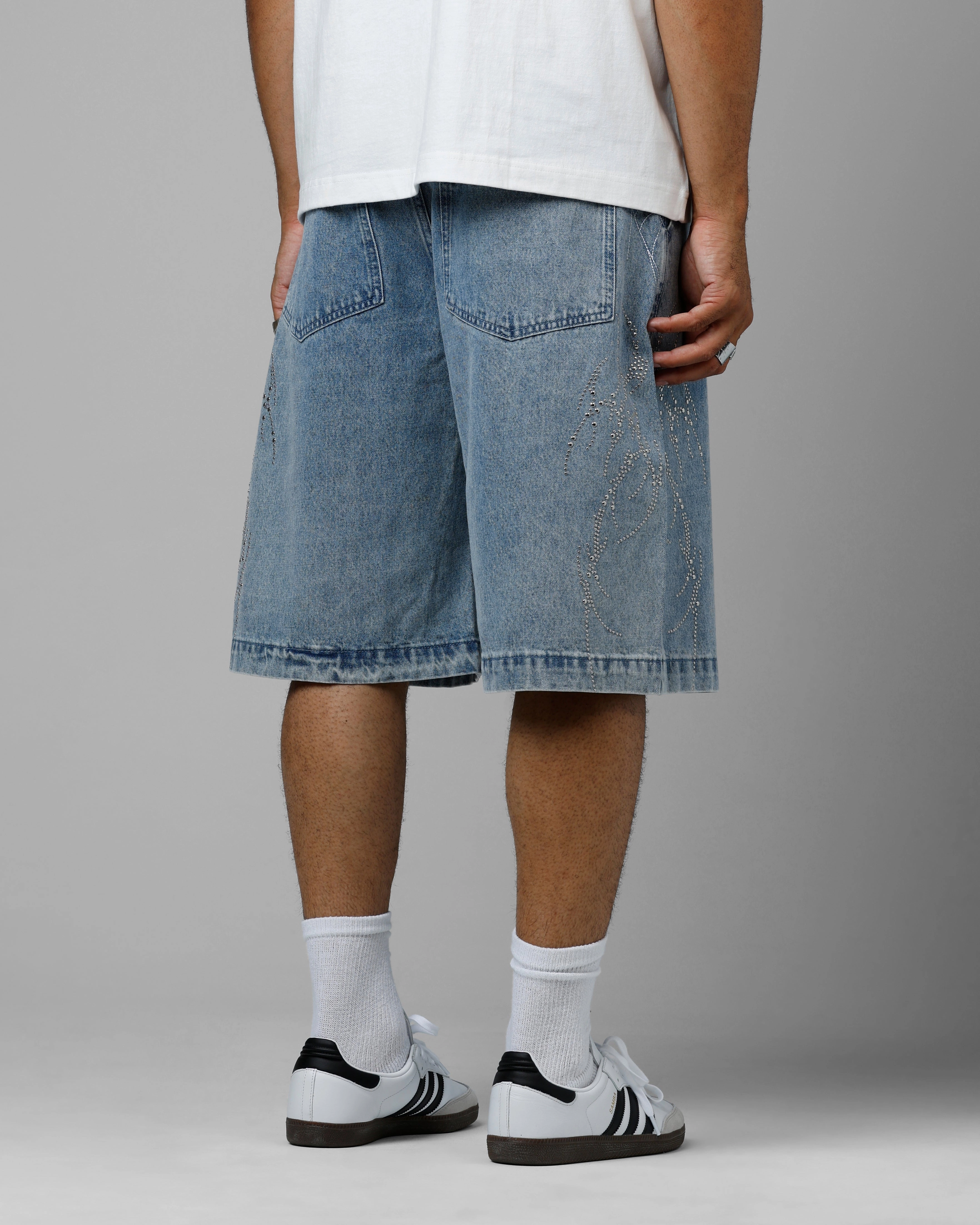 Loiter Goth Clique Jorts Blue Denim Outdoor Ready