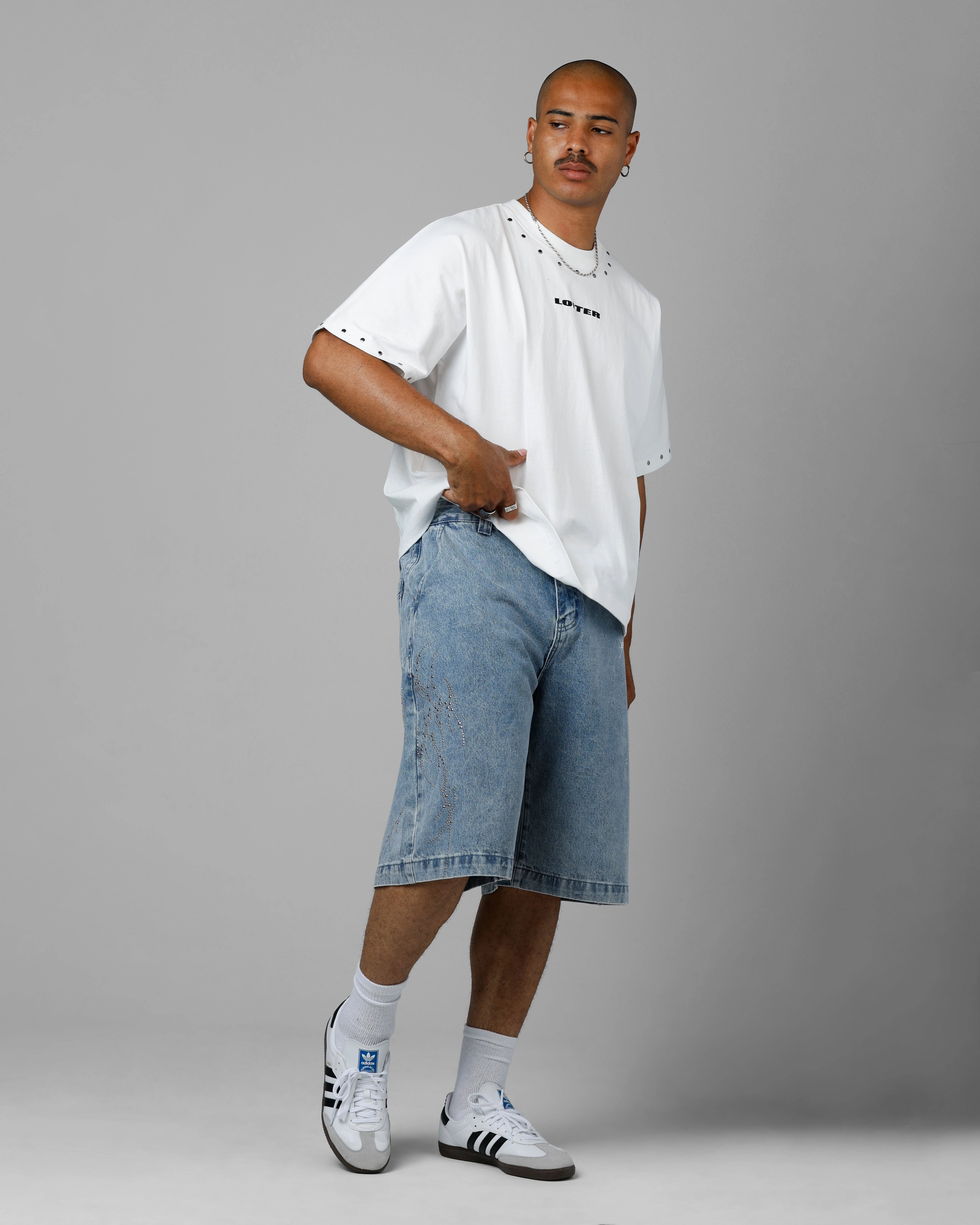 Comfort Cushion Loiter Goth Clique Jorts Blue Denim