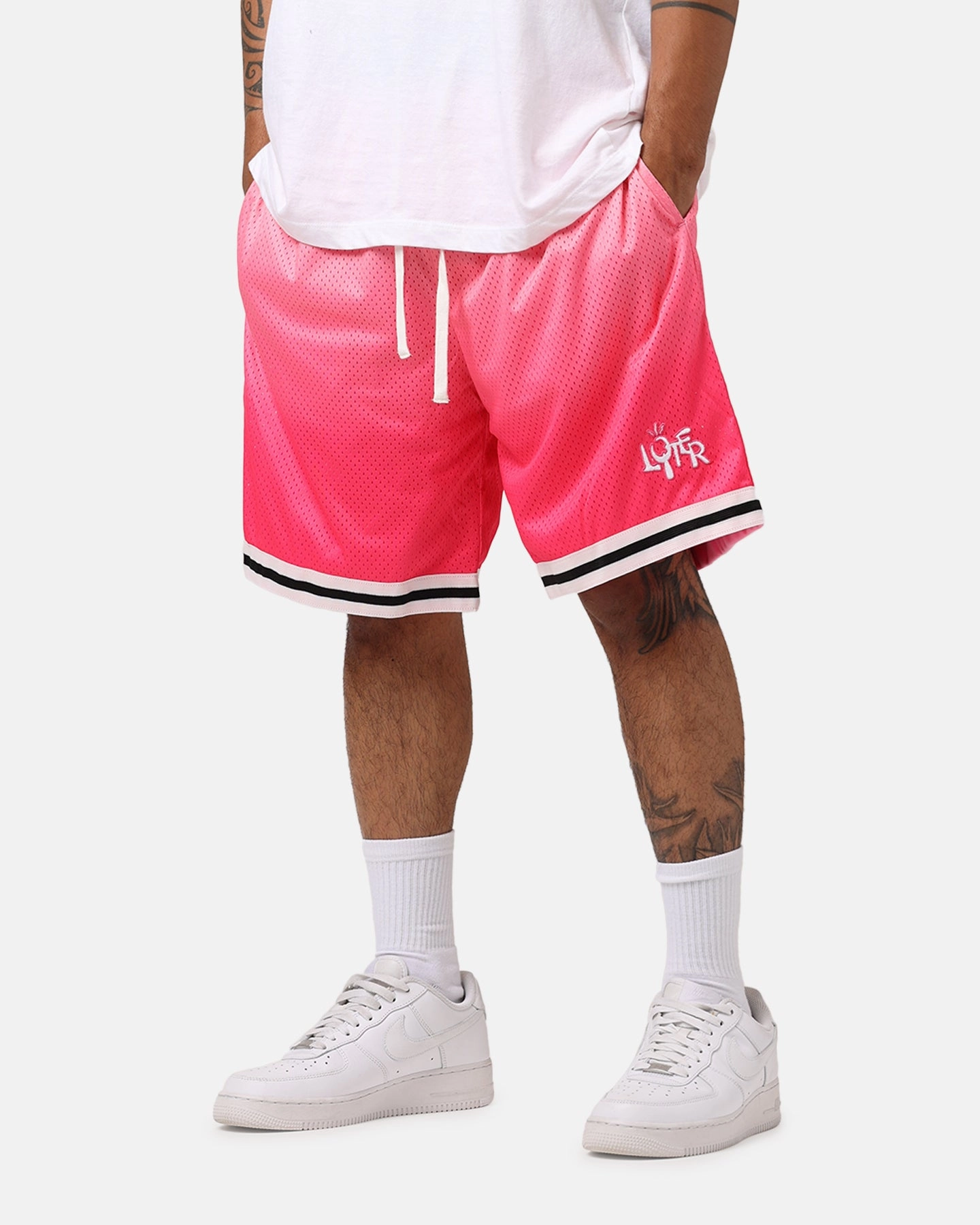 Loiter Gradient Basketball Shorts Pink Poolside Wear tropical style