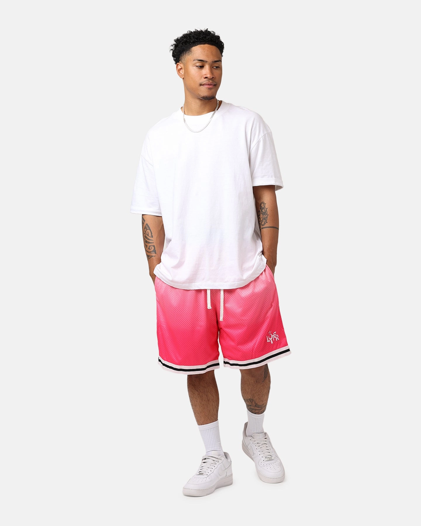 Loiter Gradient Basketball Shorts Pink Playful Look Fastening Closure