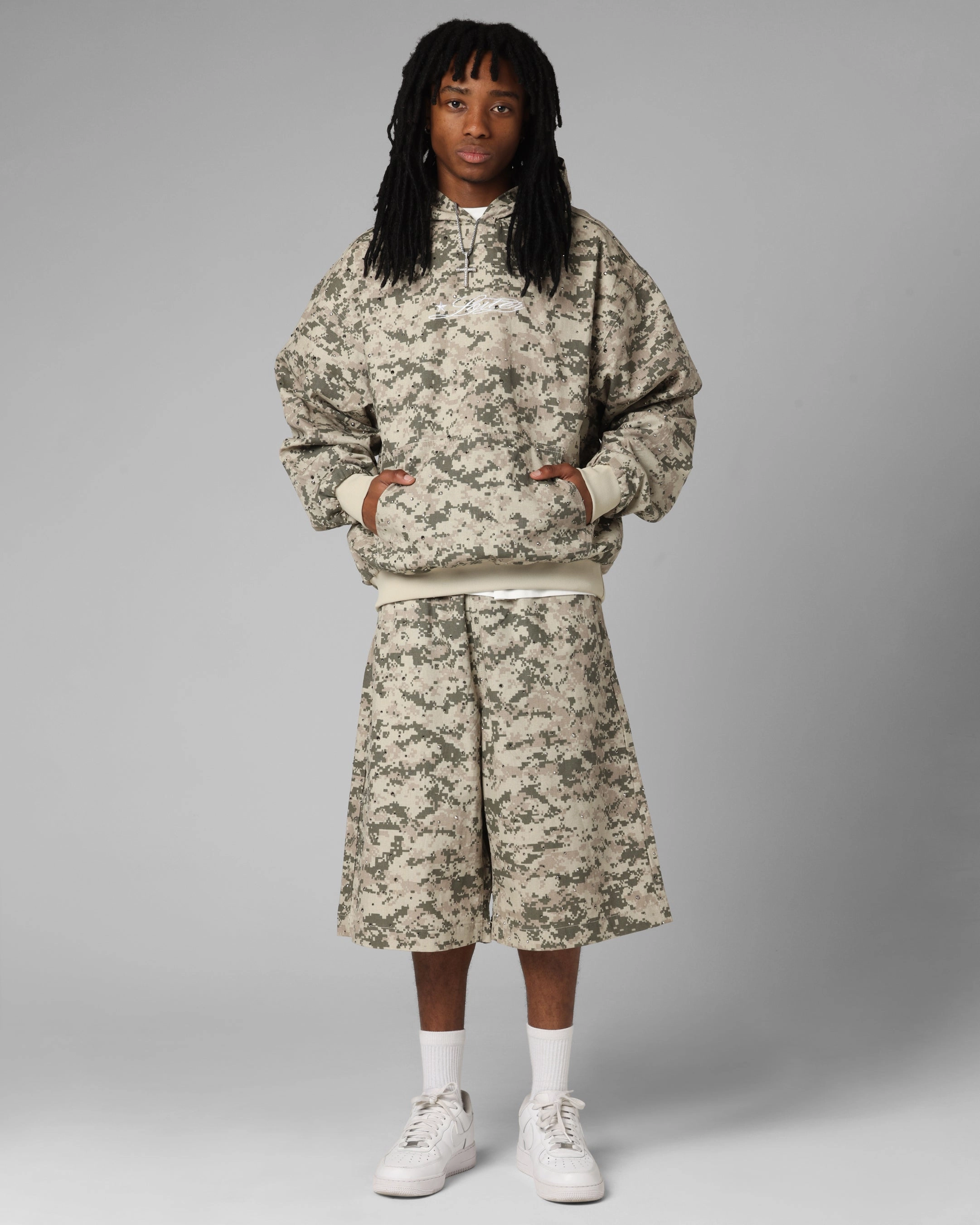 Stylish Apparel Heat Transfer Graphics Loiter Hail Storm Premium Hoodie Digi Camo