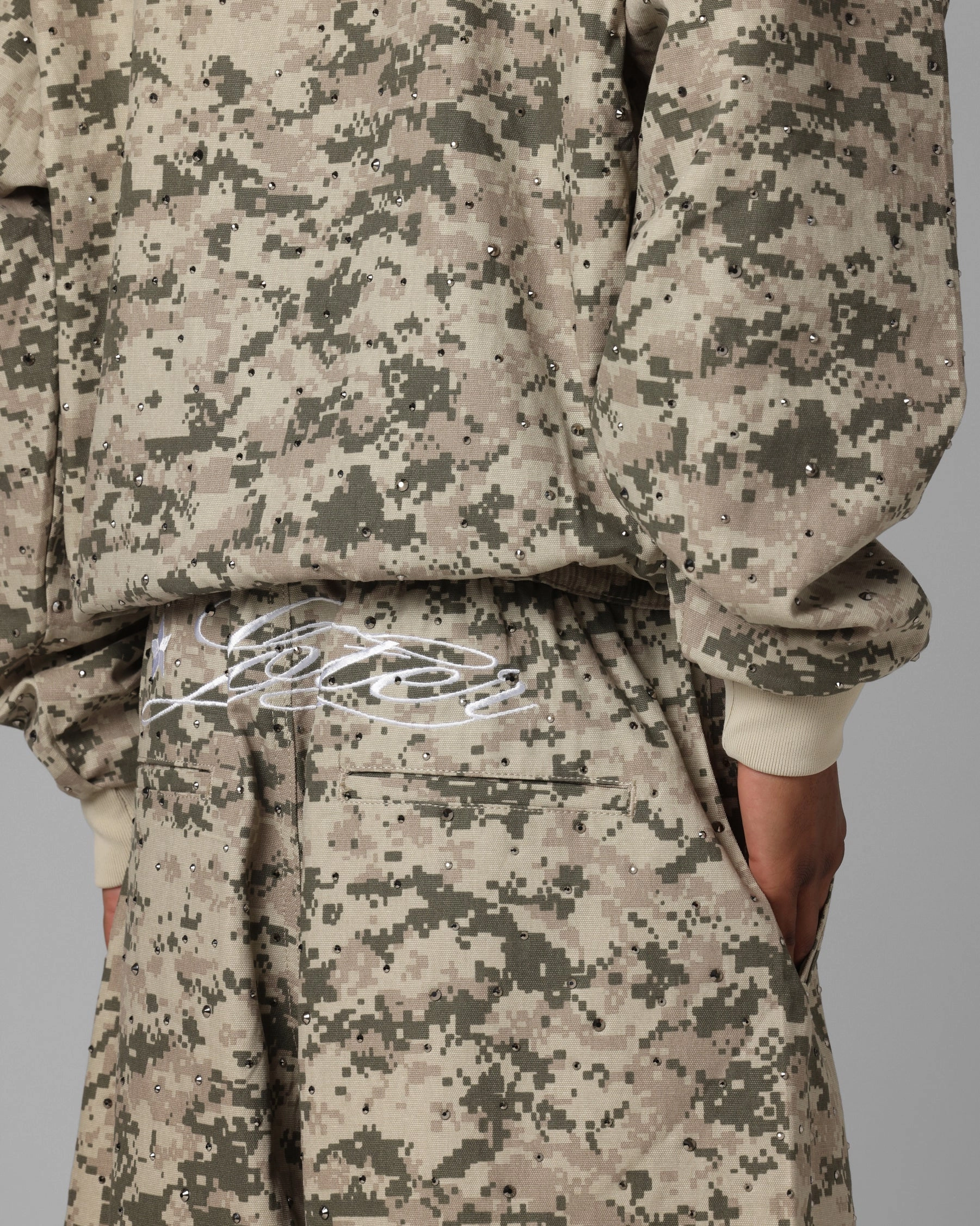 Loiter Hail Storm Shorts Digi Camo Contoured Cuff Design Abrasion Defying Knee Patches