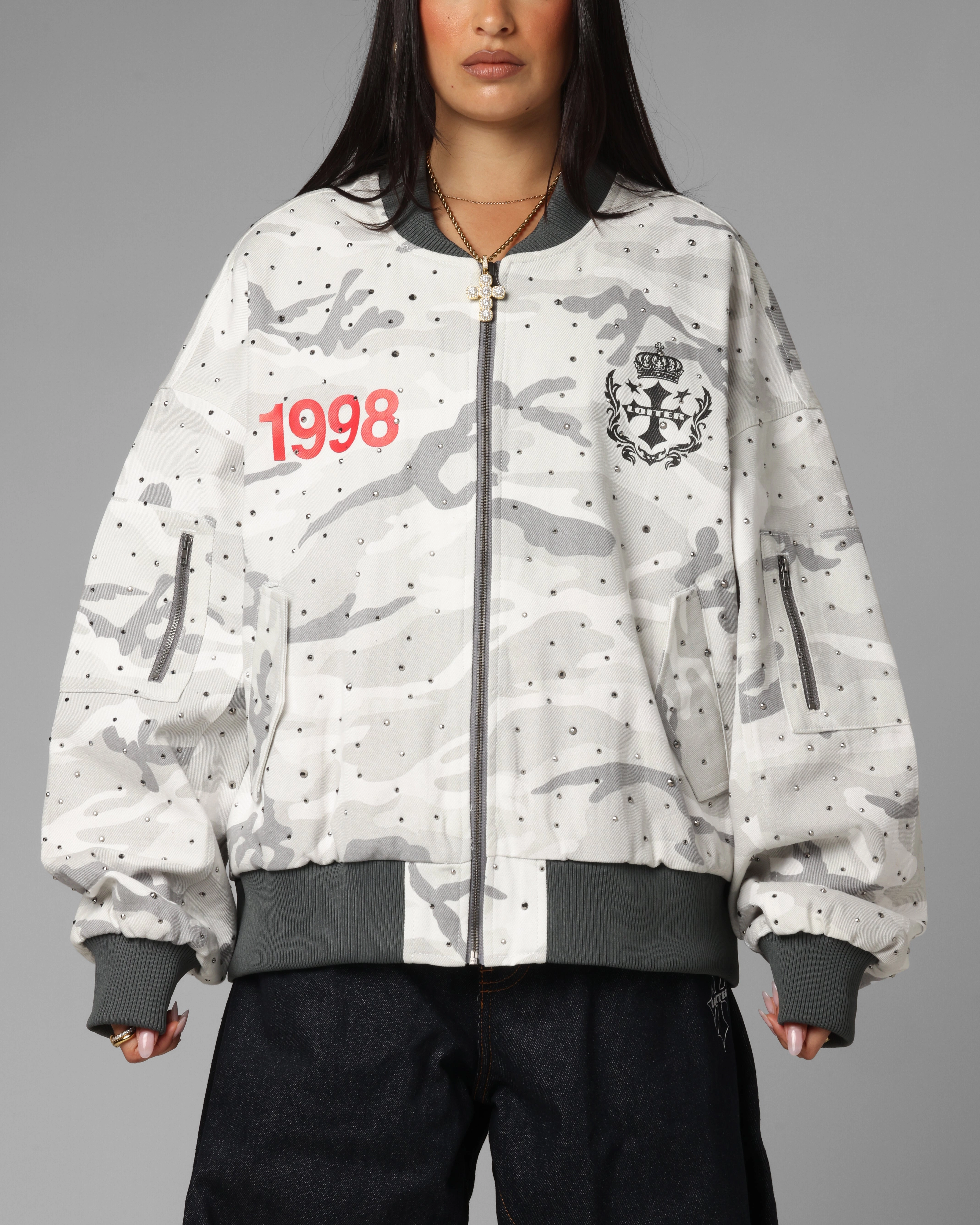 Double Layered Hood Loiter Hailstorm Bomber Snow Camo