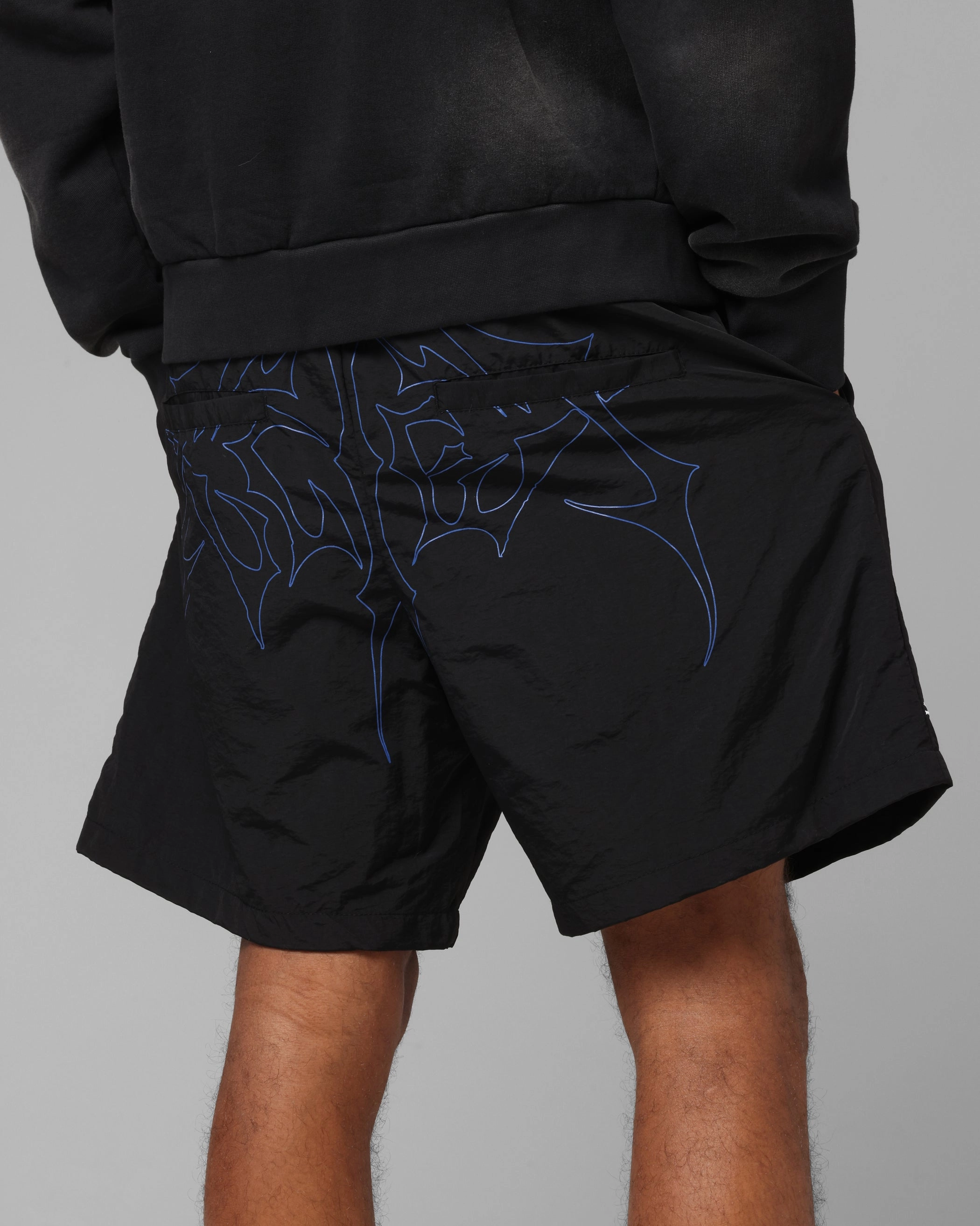 Loiter Hardcore Walk Shorts Black Midweight Texture