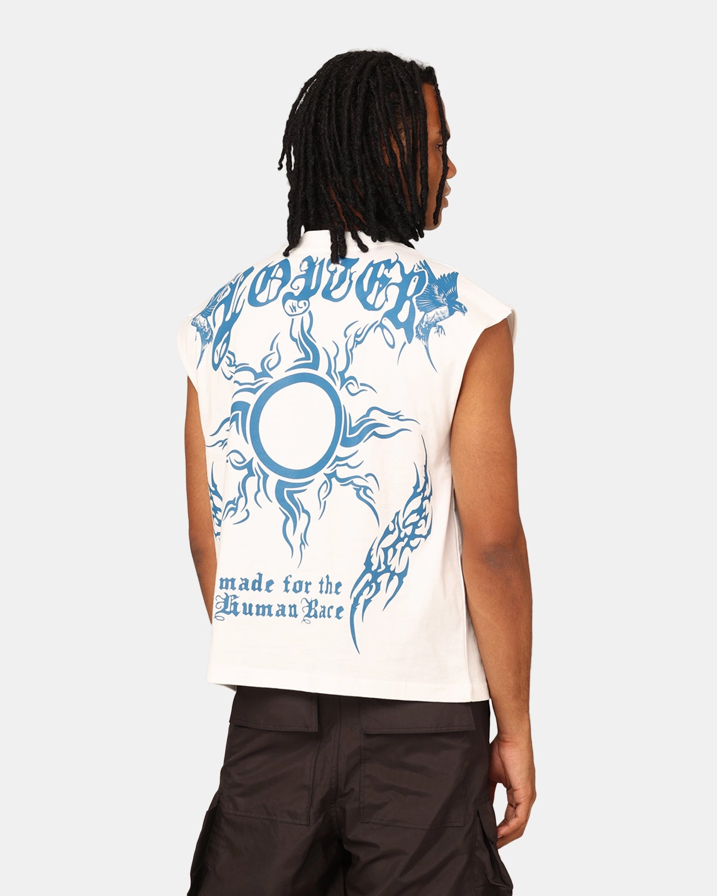 Loiter Hearts Ablaze Oversized Muscle T-Shirt Off White Flatlock stitching Perfect for Outdoors