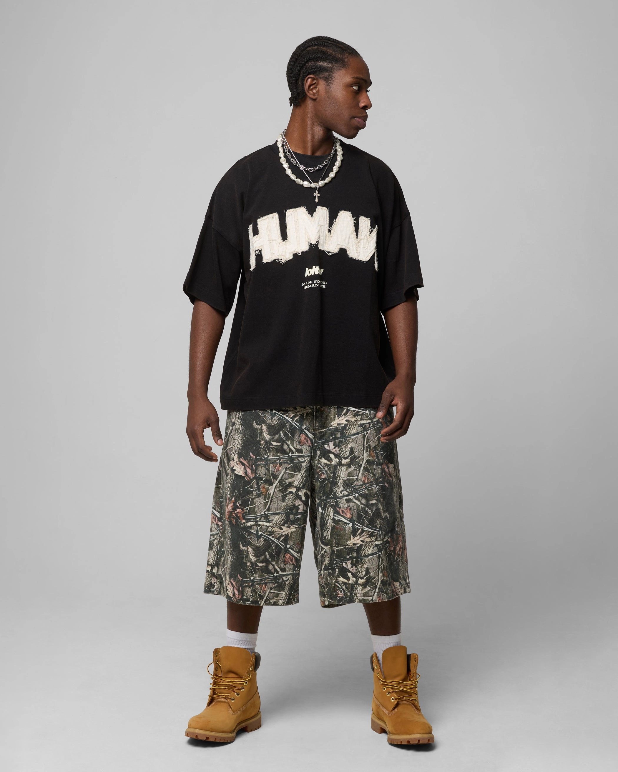 Loiter Human Box T-Shirt Vintage Black Everyday Top