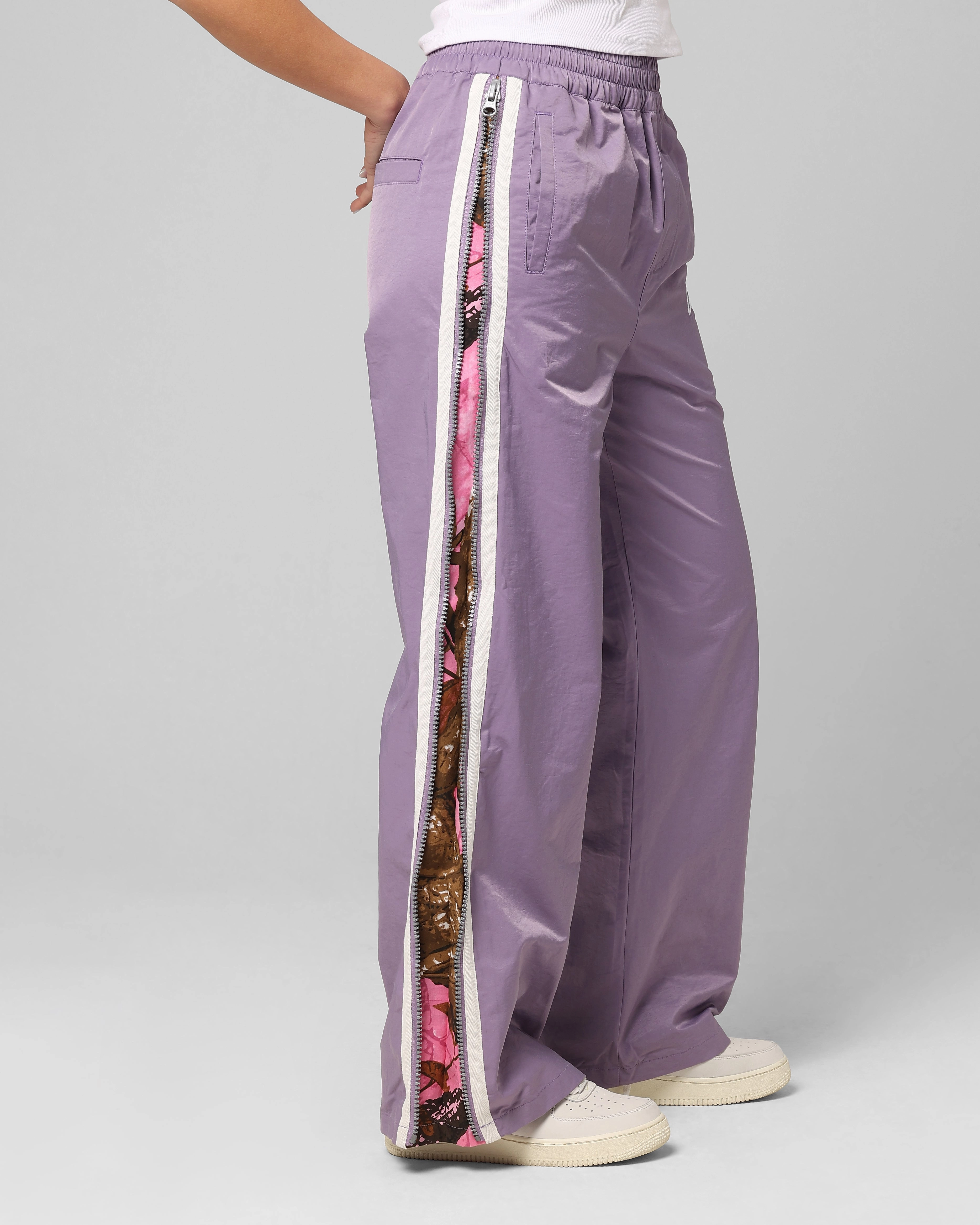 Loiter Hunter Track Pant Purple elastic waistband