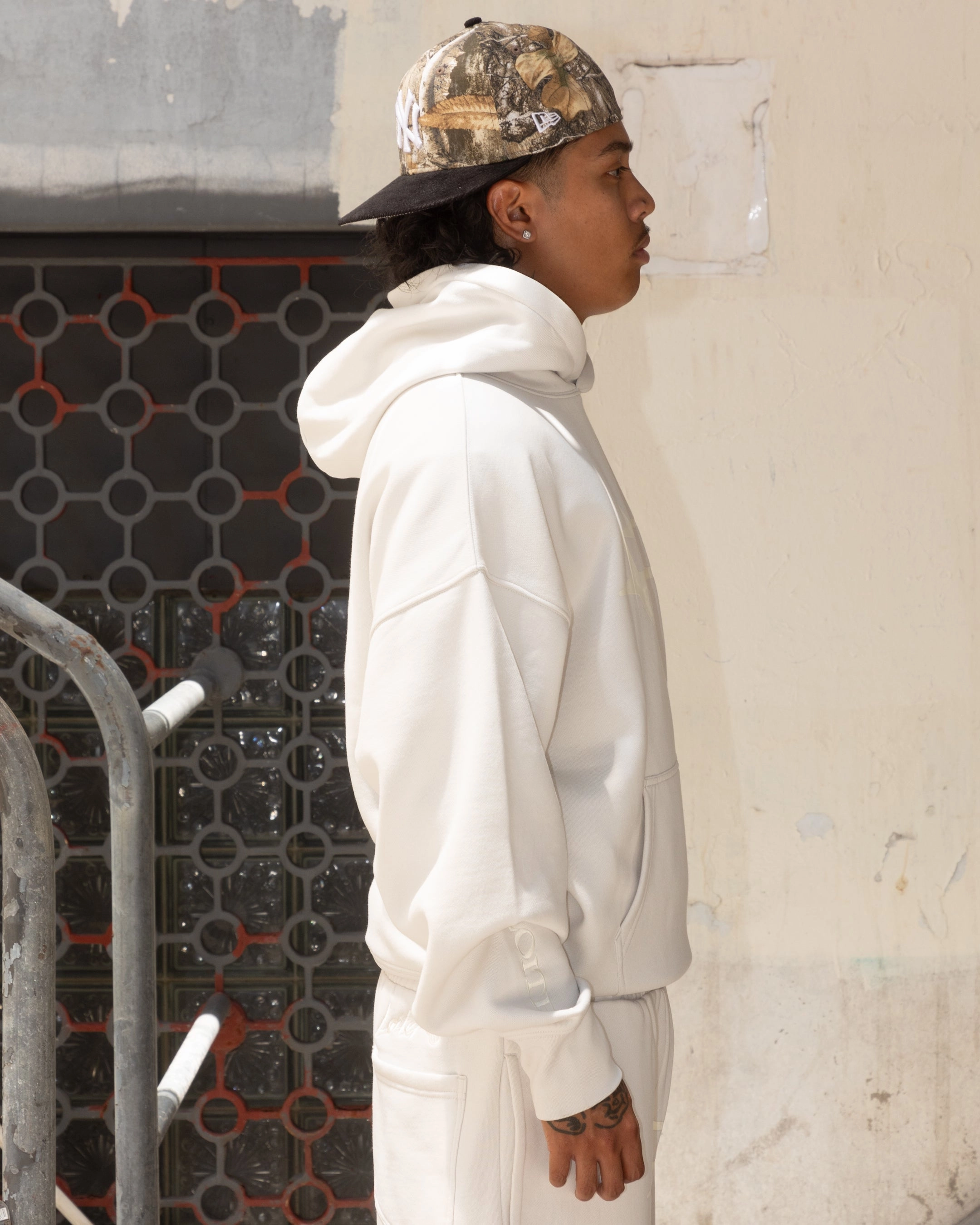 countryside drive Home Office Loiter Hybrid Premium Hoodie Stone