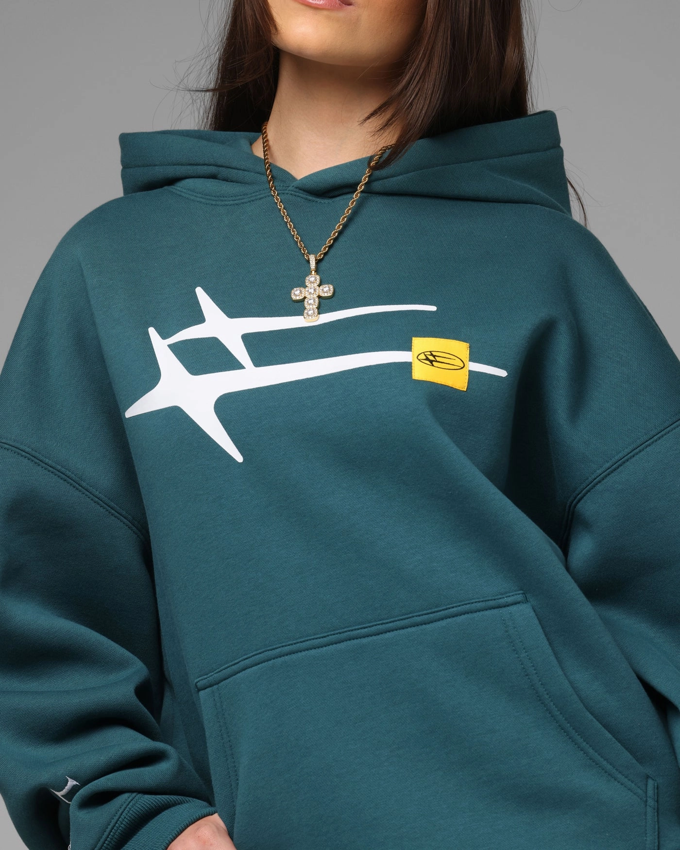 High-Tech Fabric Water Resistant Shell Loiter Hybrid Premium Hoodie Teal