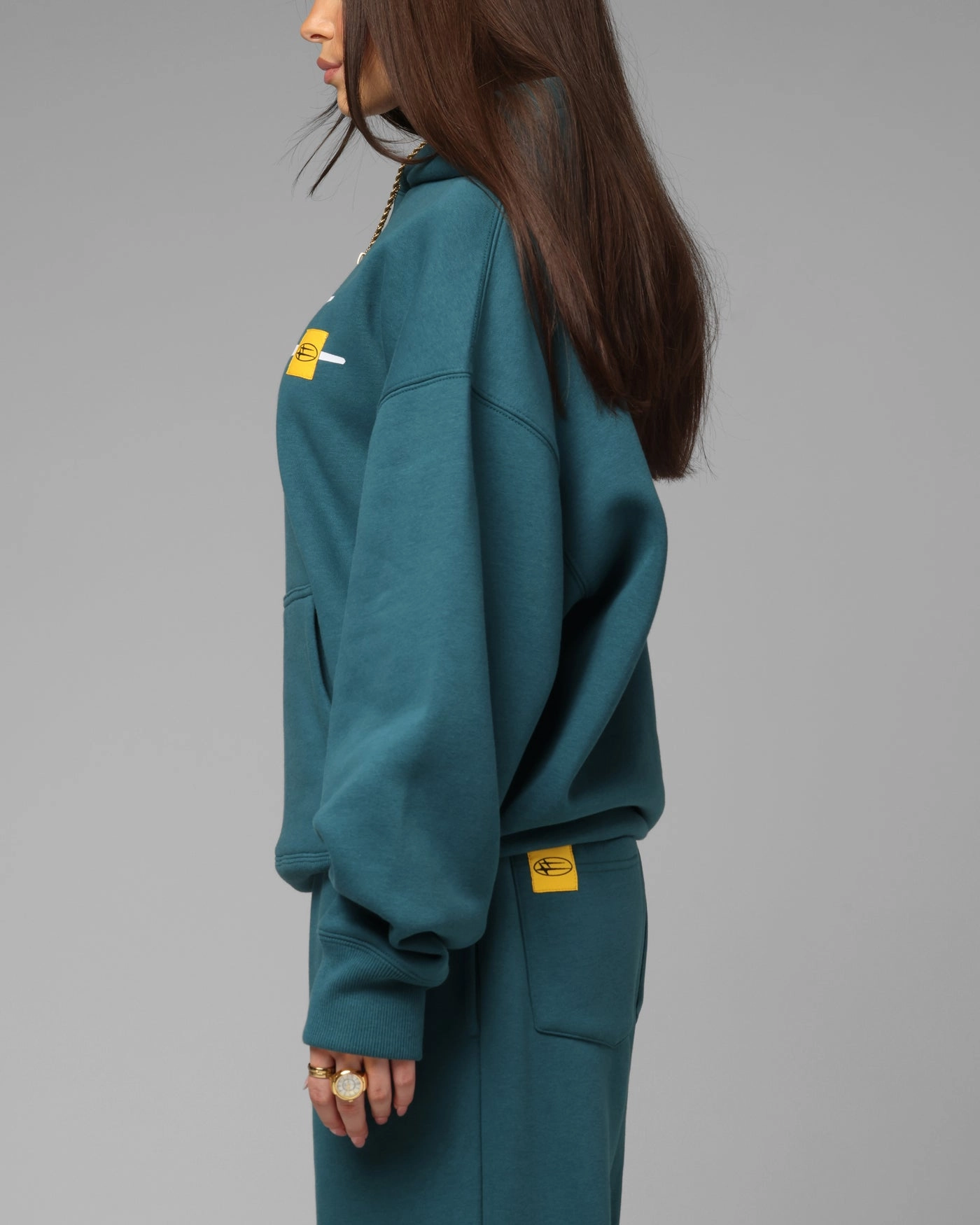 Loiter Hybrid Premium Hoodie Teal Beanie Foldable Collar