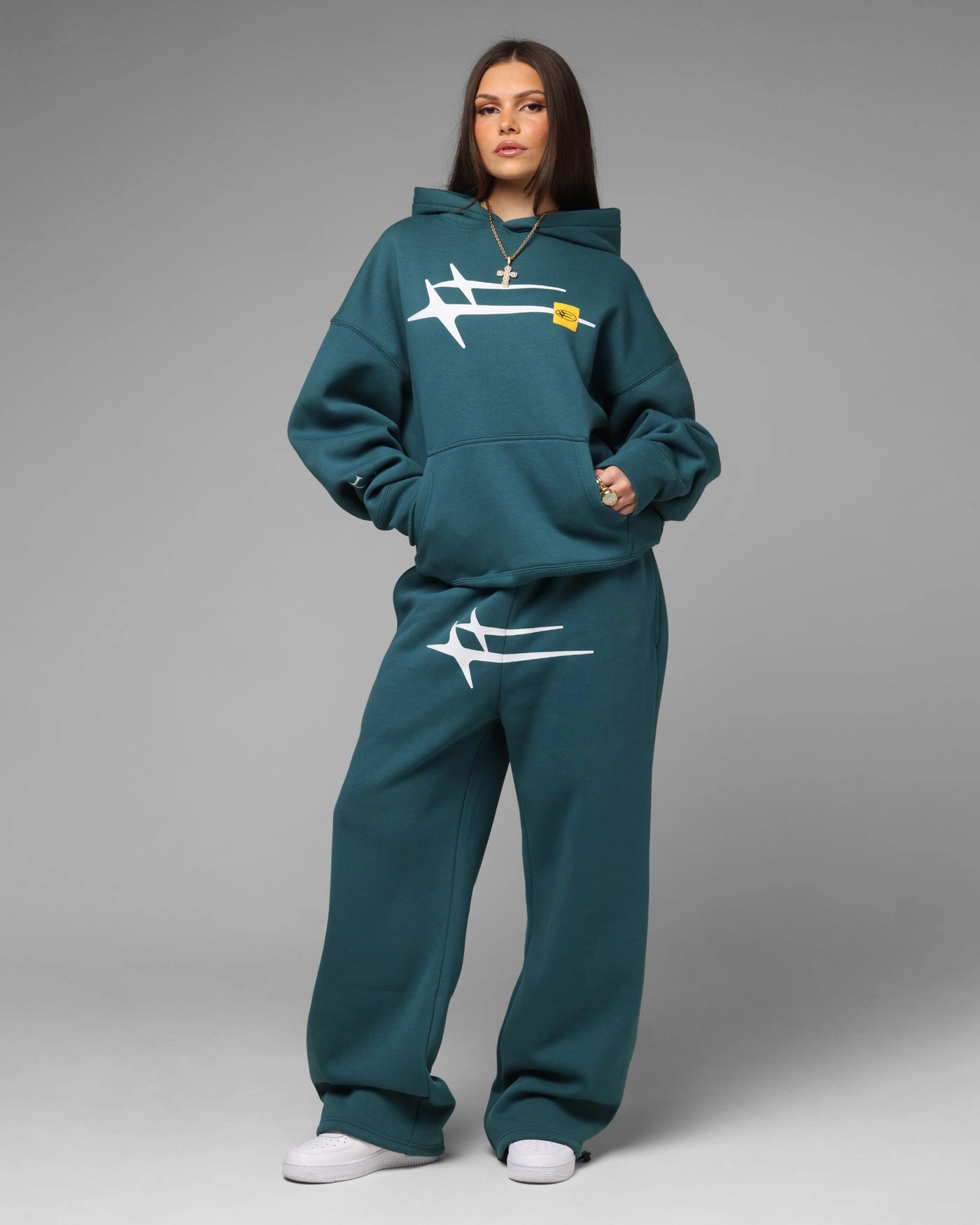 suitable for gift giving Easy Care Fabric Loiter Hybrid Premium Hoodie Teal