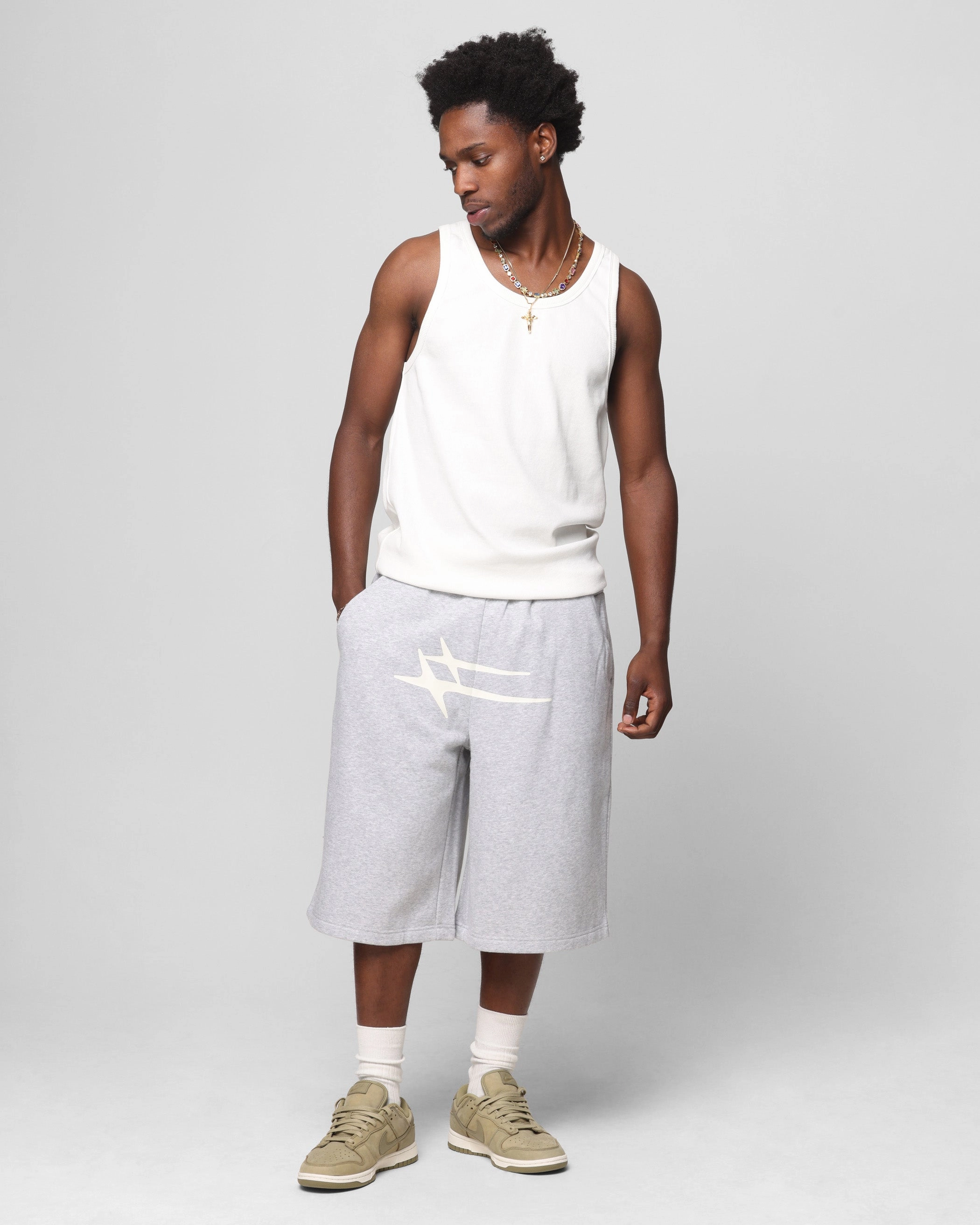 Comfortable Movement Loiter Hybrid Premium Shorts Grey Marle